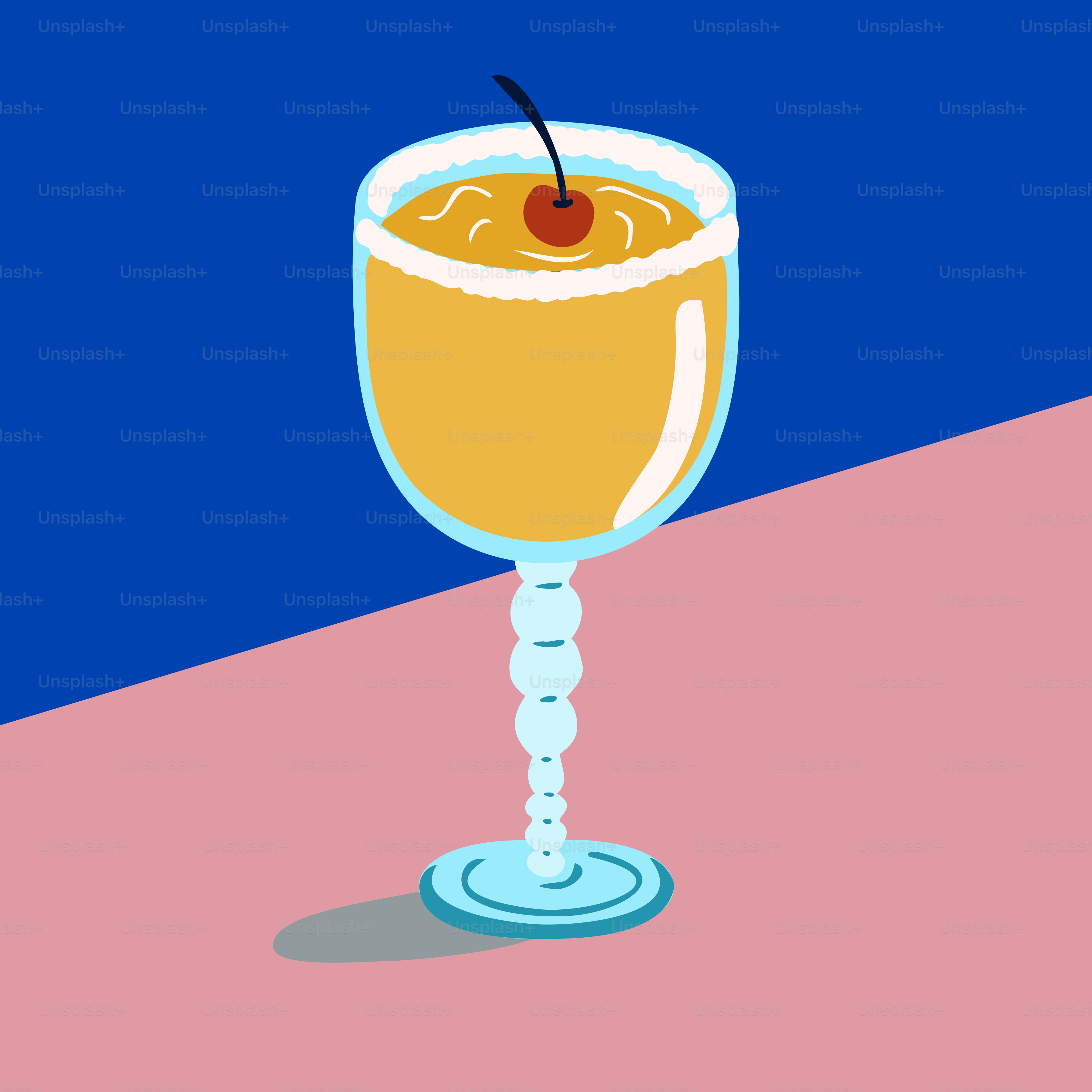 Un verre de jus d’orange avec une cerise sur le dessus