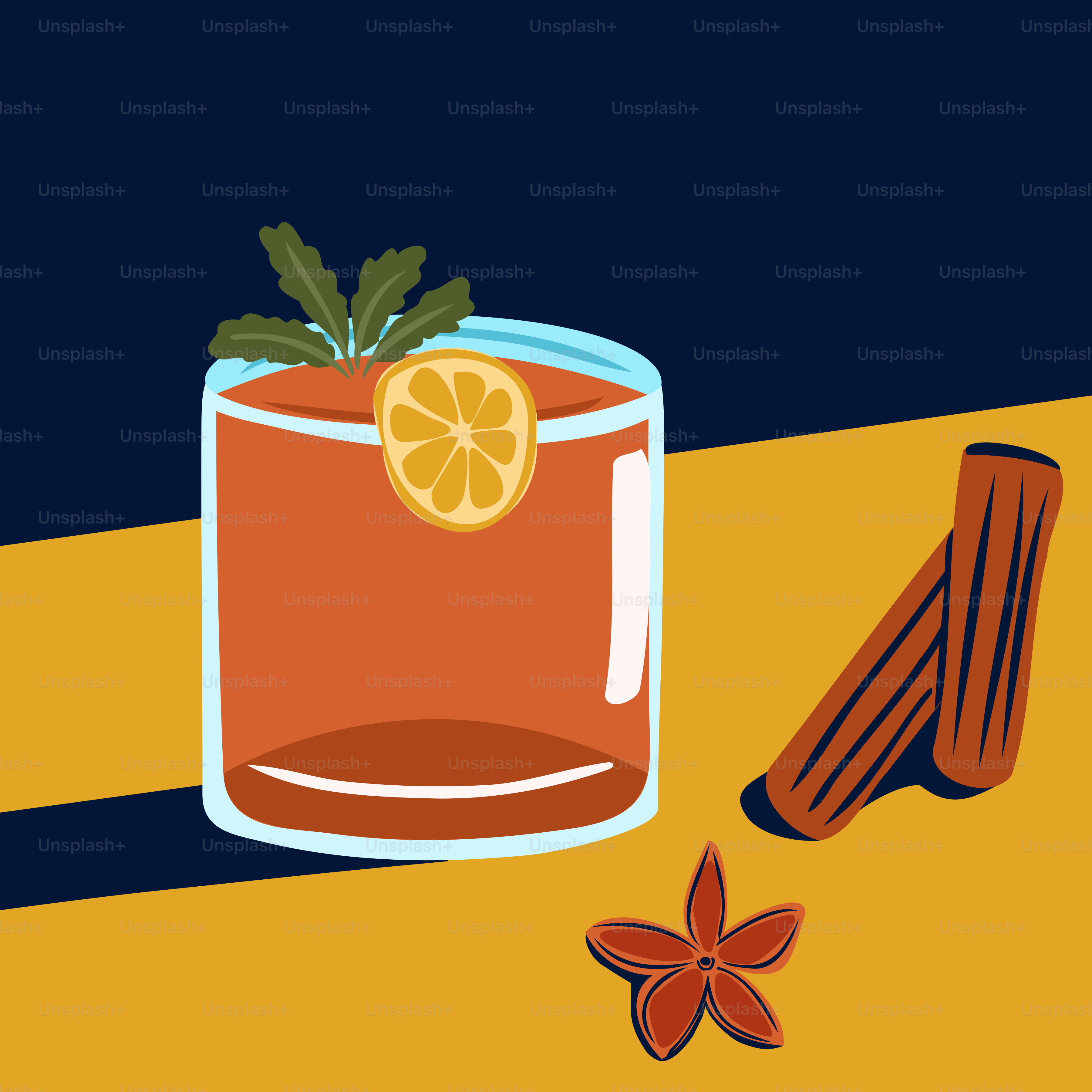 A picture of a drink with an orange slice