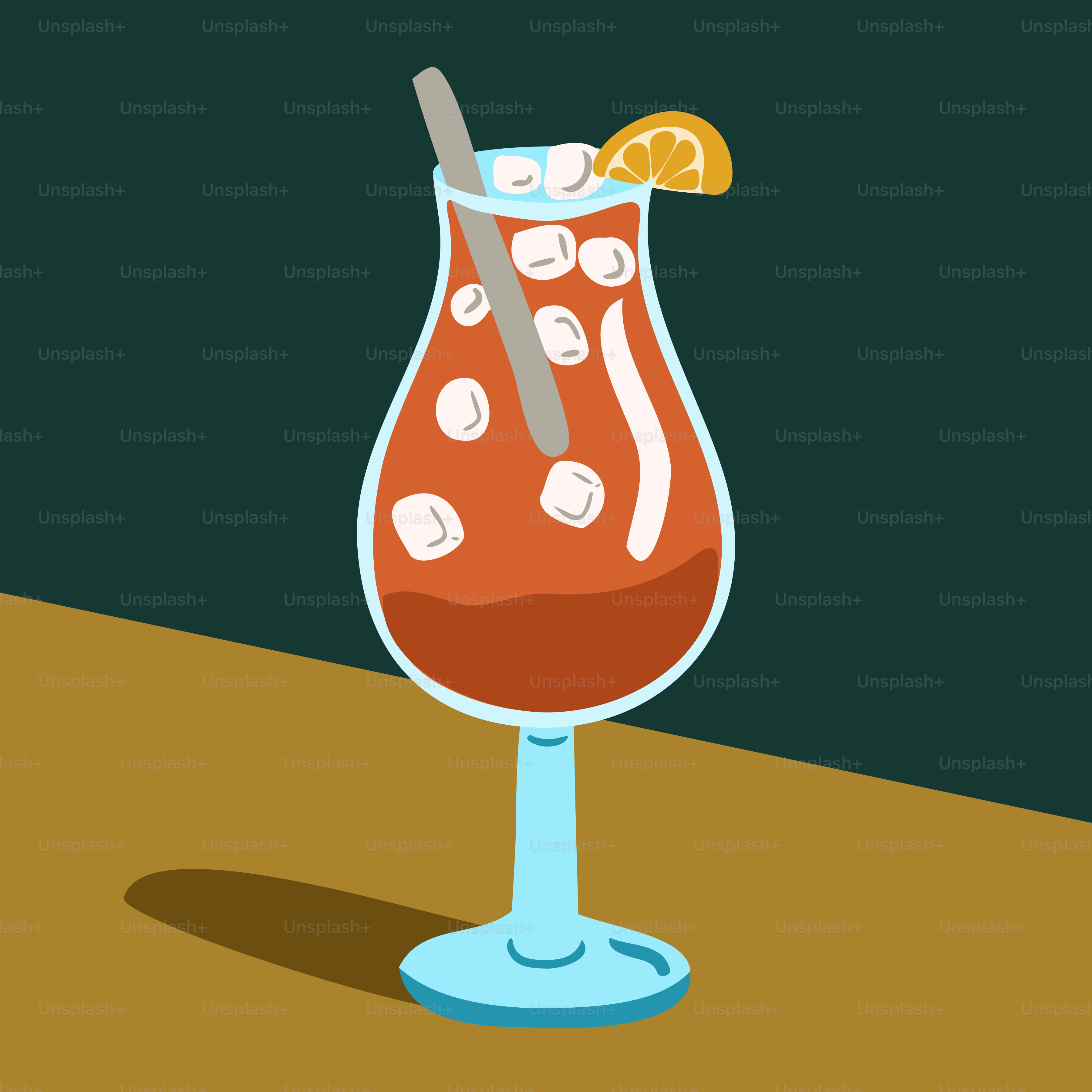 A red drink sitting on top of a wooden table