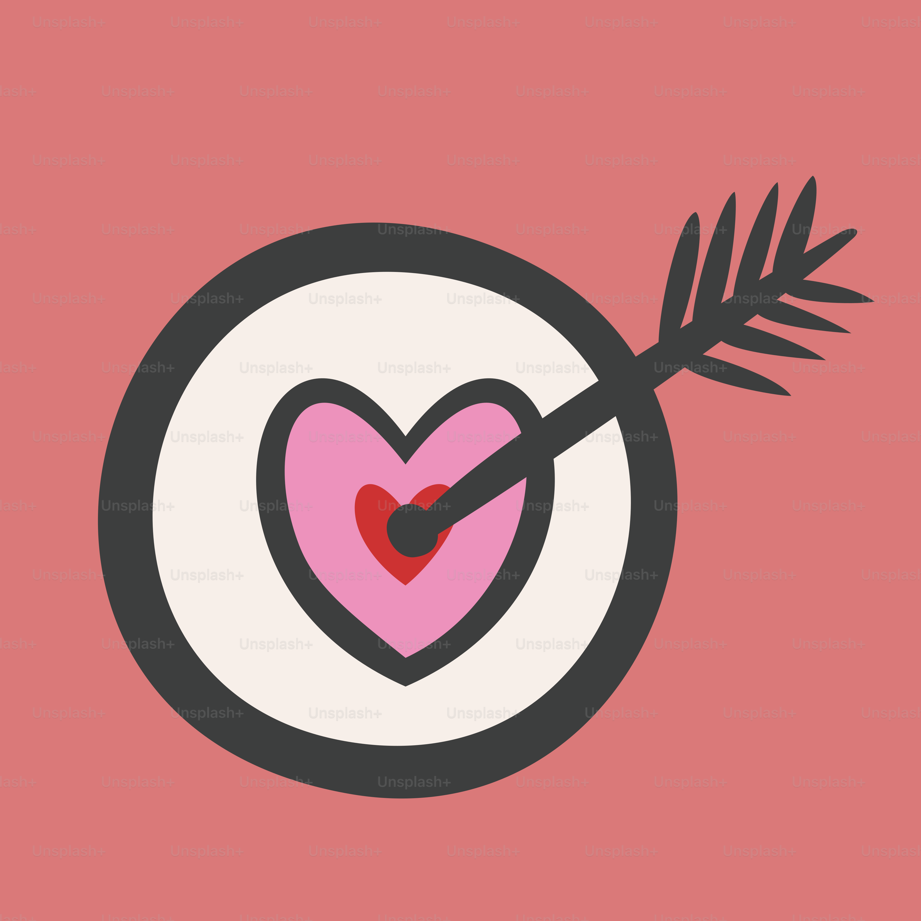 A heart with an arrow sticking out of it