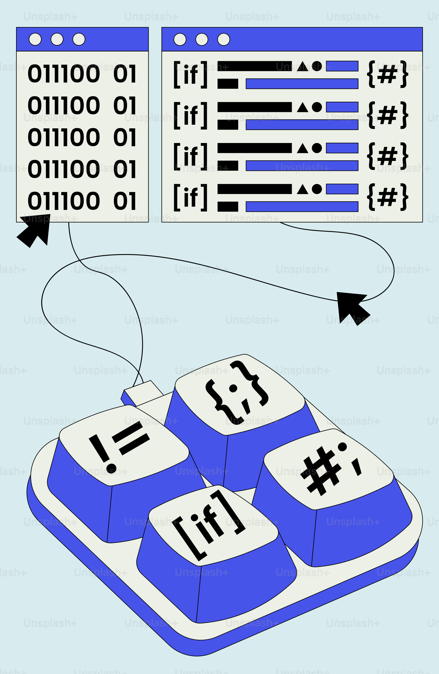 数字や記号が書かれたコンピュータのキーボード