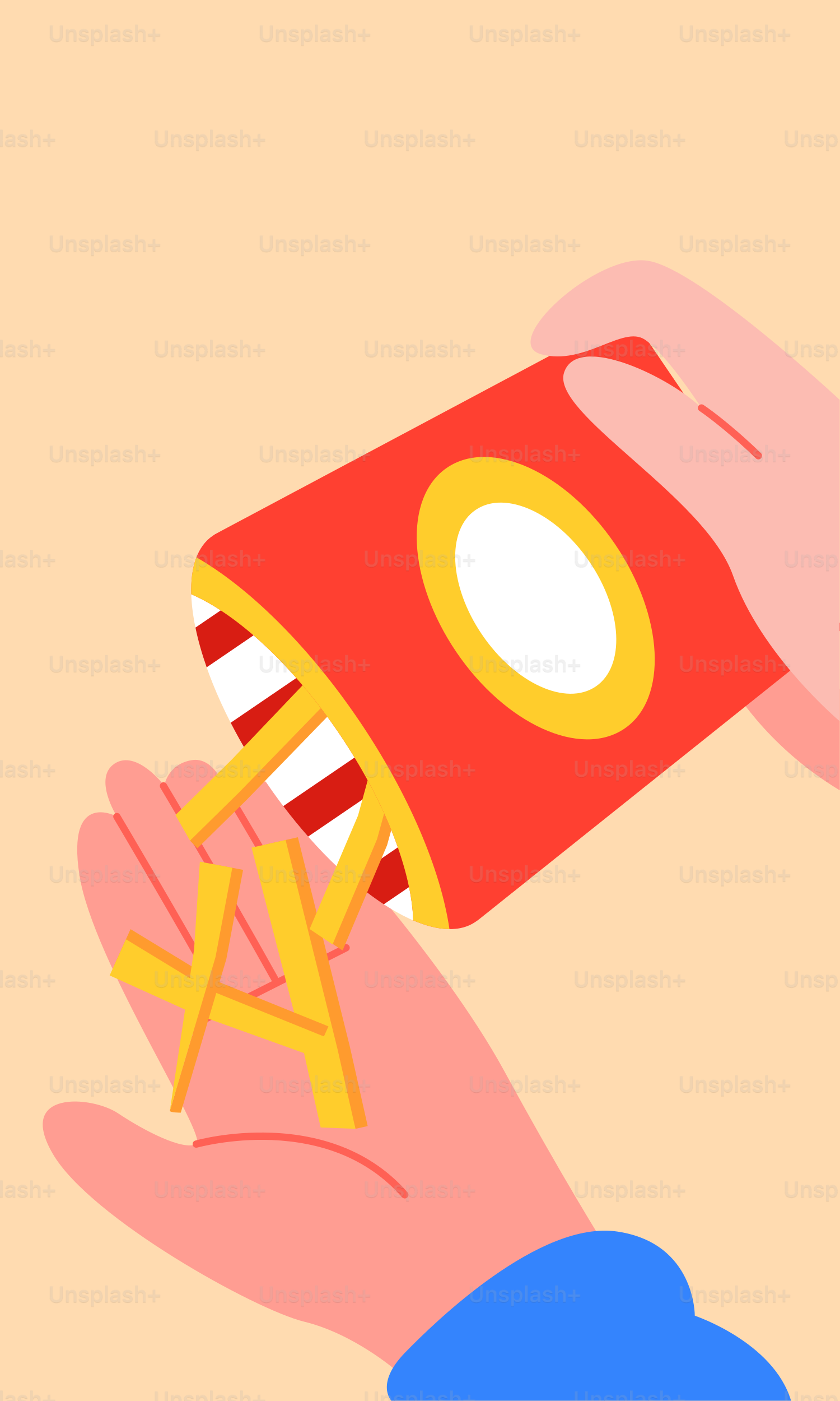 A hand holding a red cup with a yellow light on it