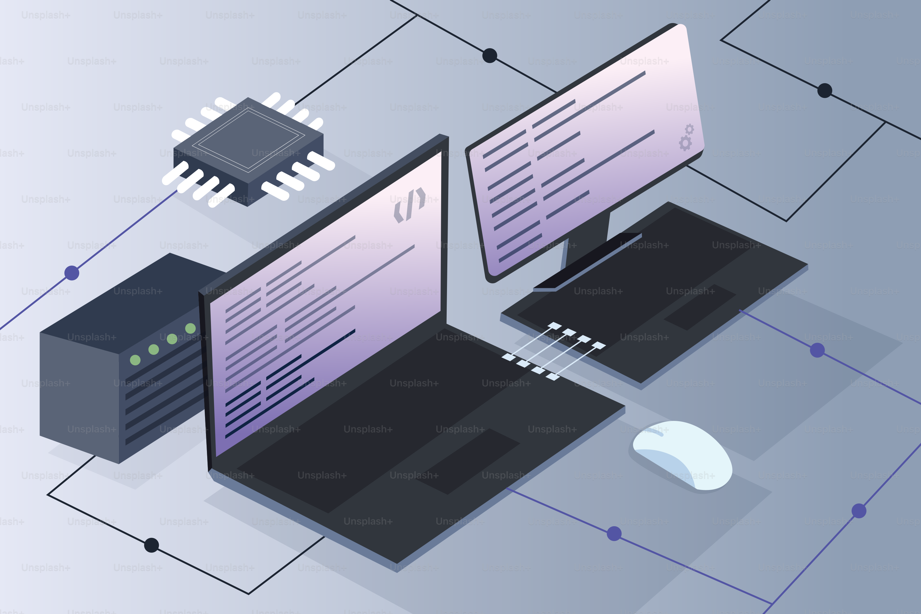 A computer and a mouse on a table