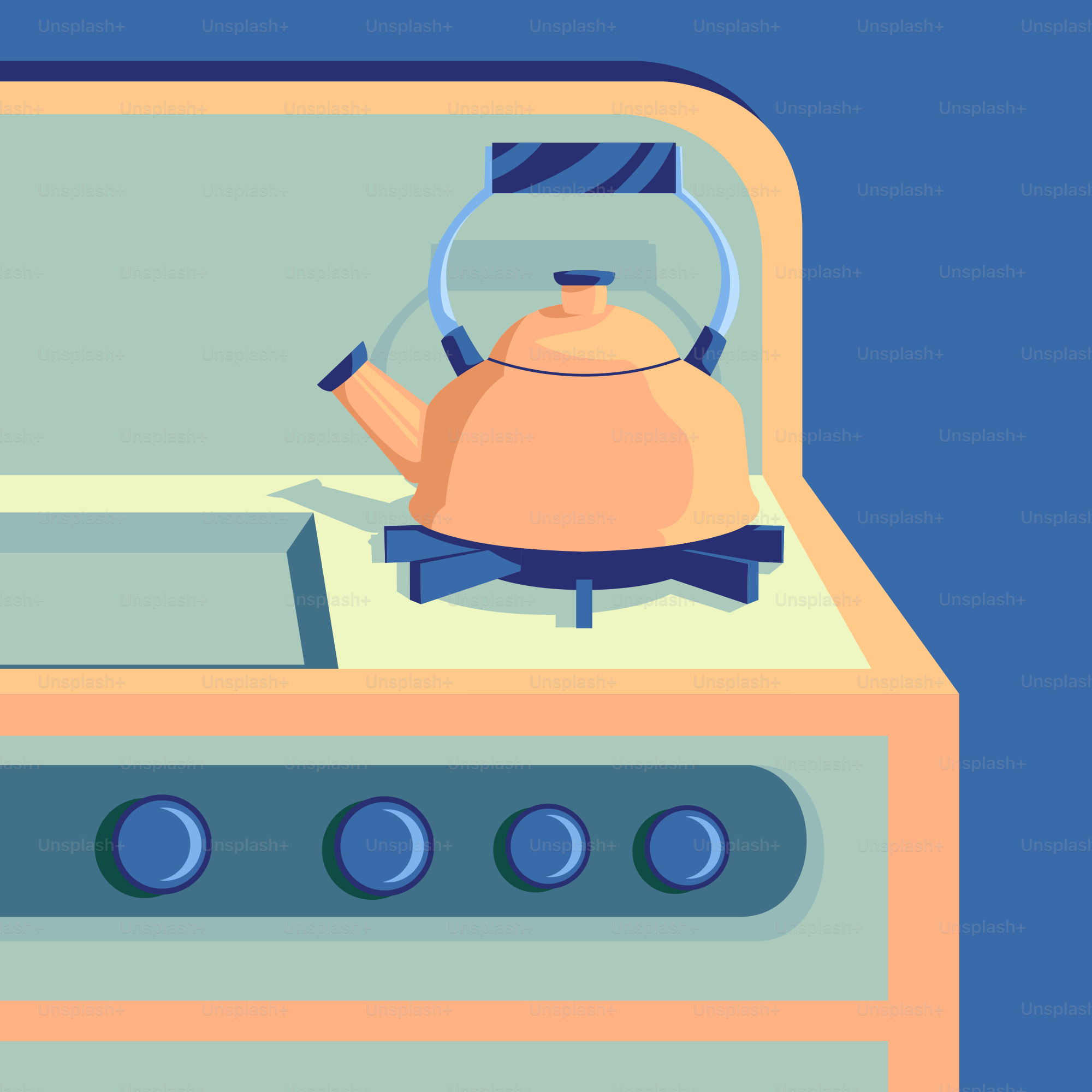 A tea kettle sitting on top of a stove