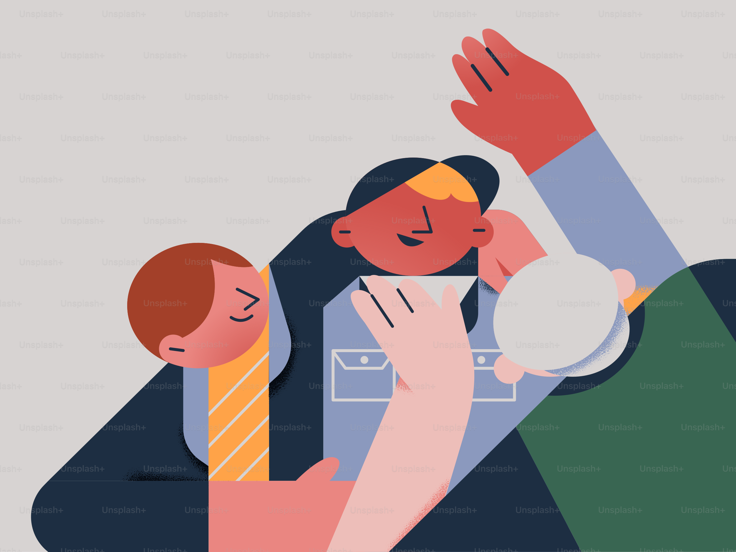 A man in a tie is holding a cell phone