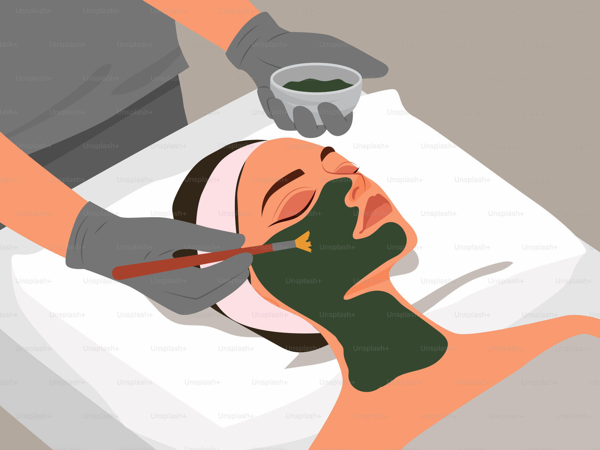 A man getting a facial mask on his face