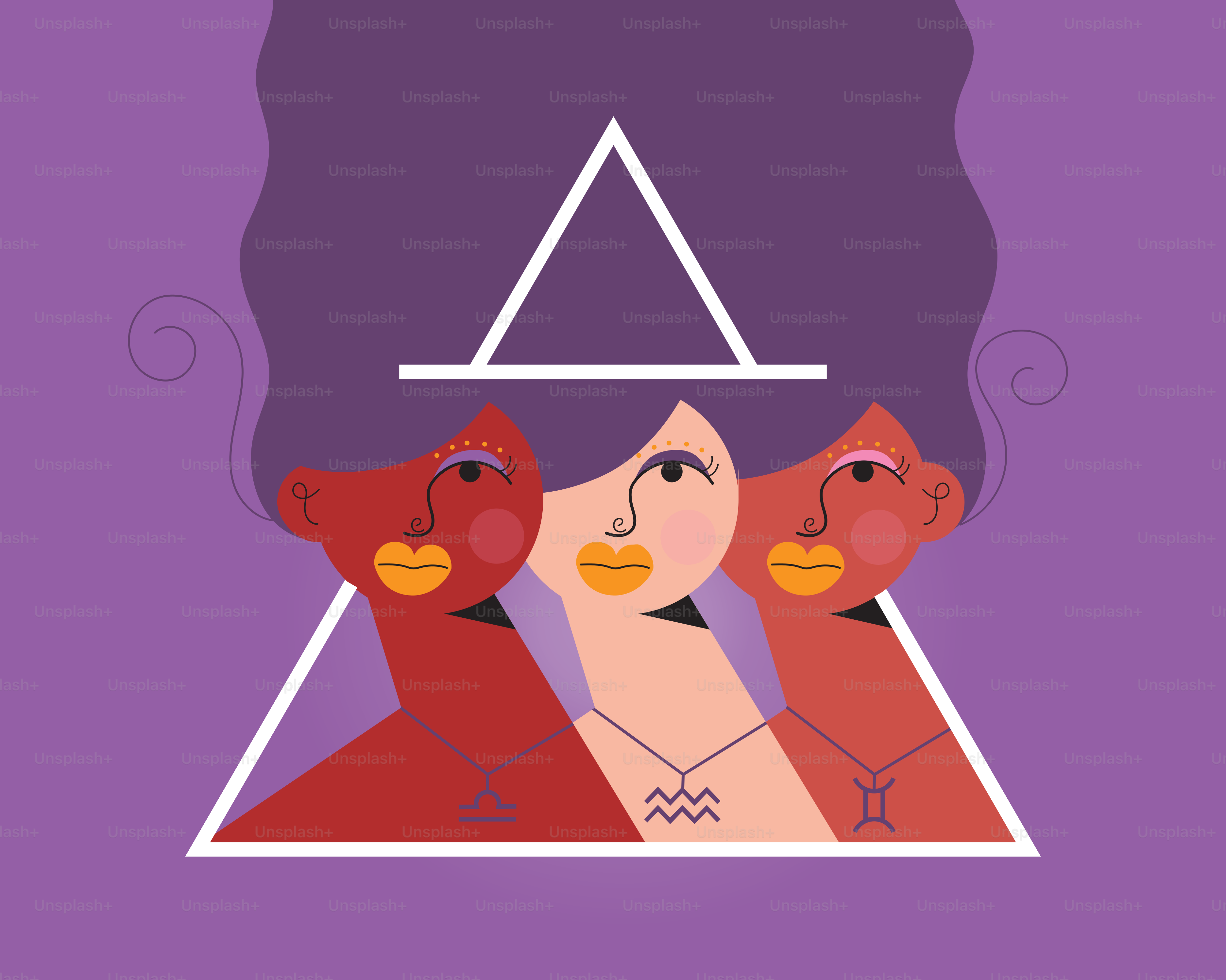 Seorang wanita dengan segitiga di kepalanya