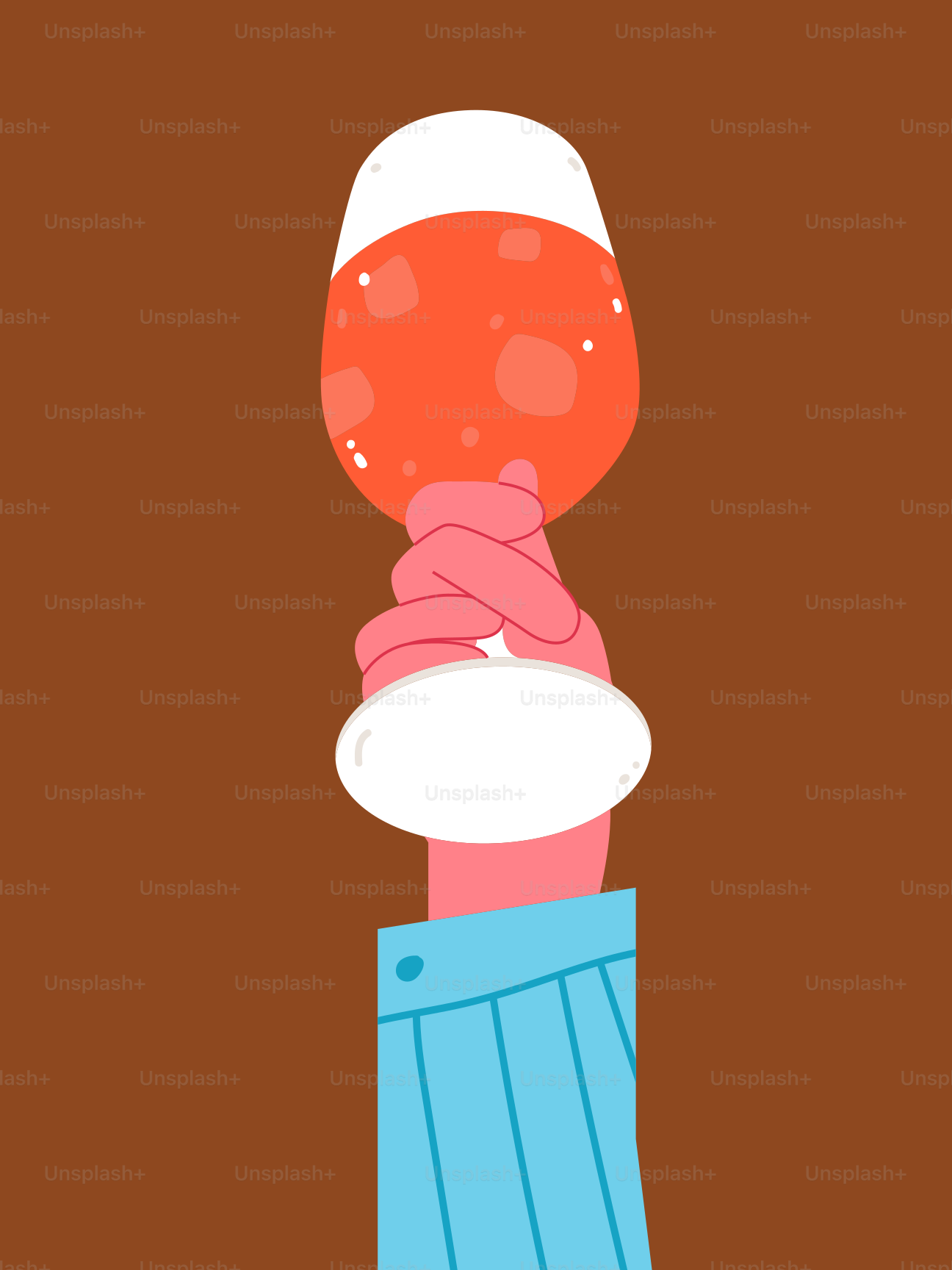 A cartoon character holding a glass of wine