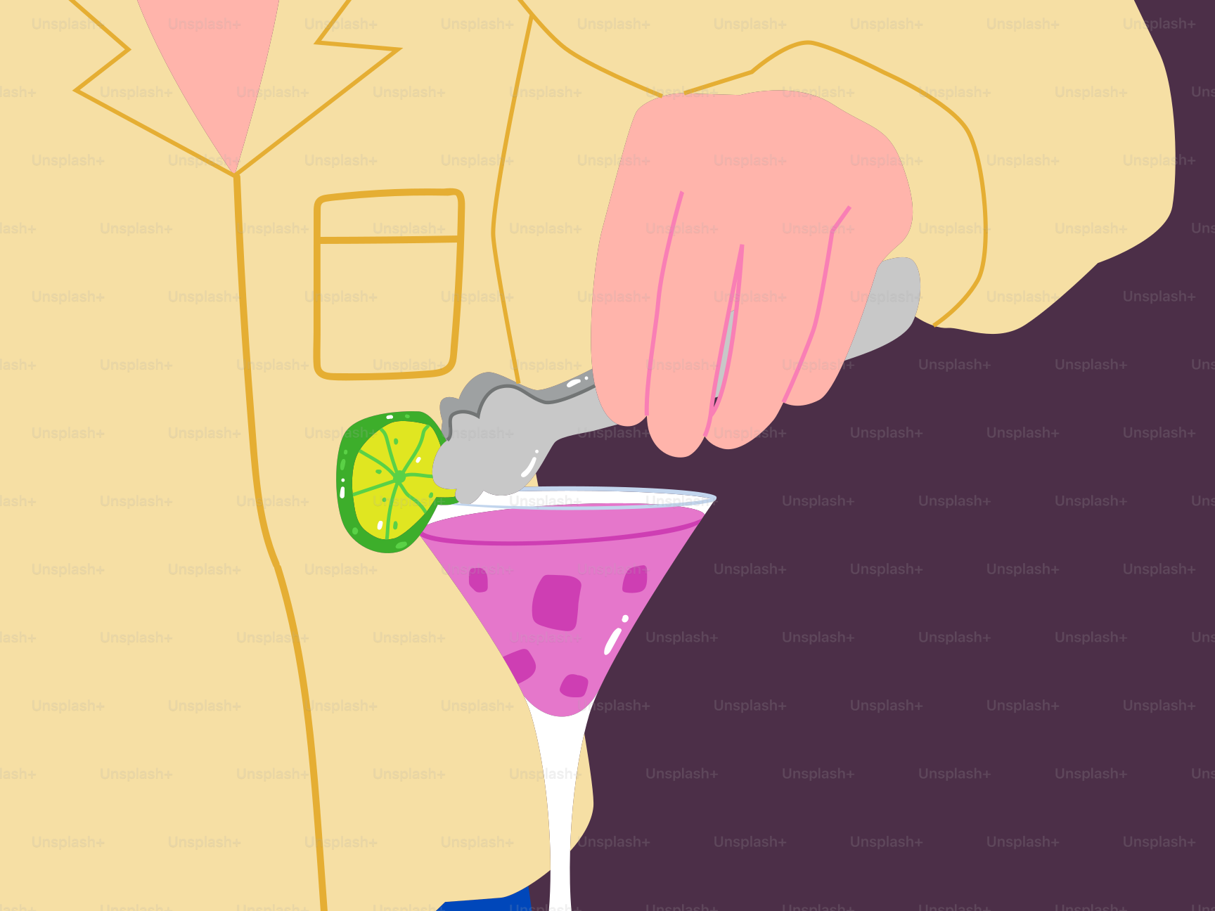 A man in a suit is making a drink
