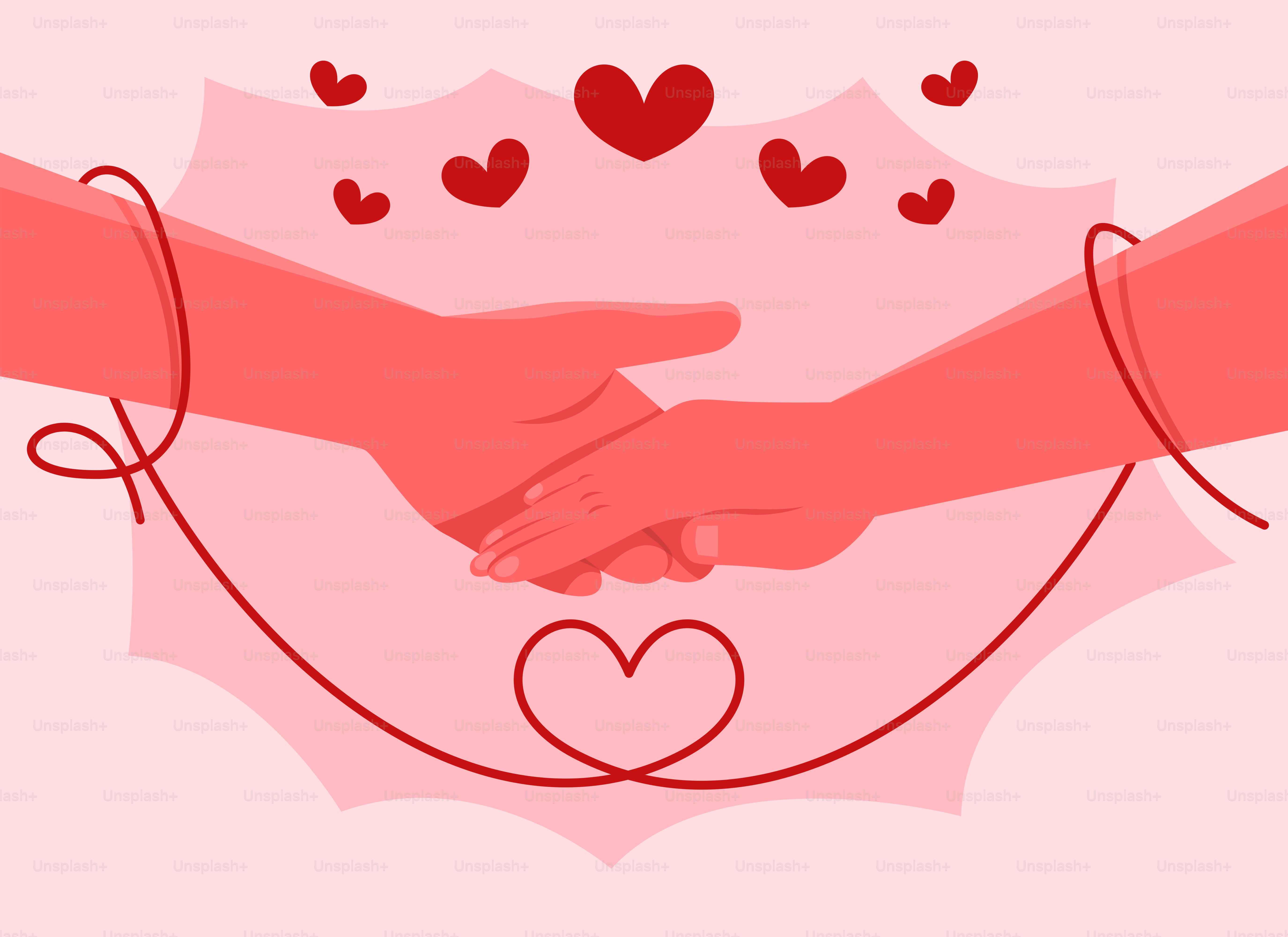 A couple of hands holding each other over a pink background