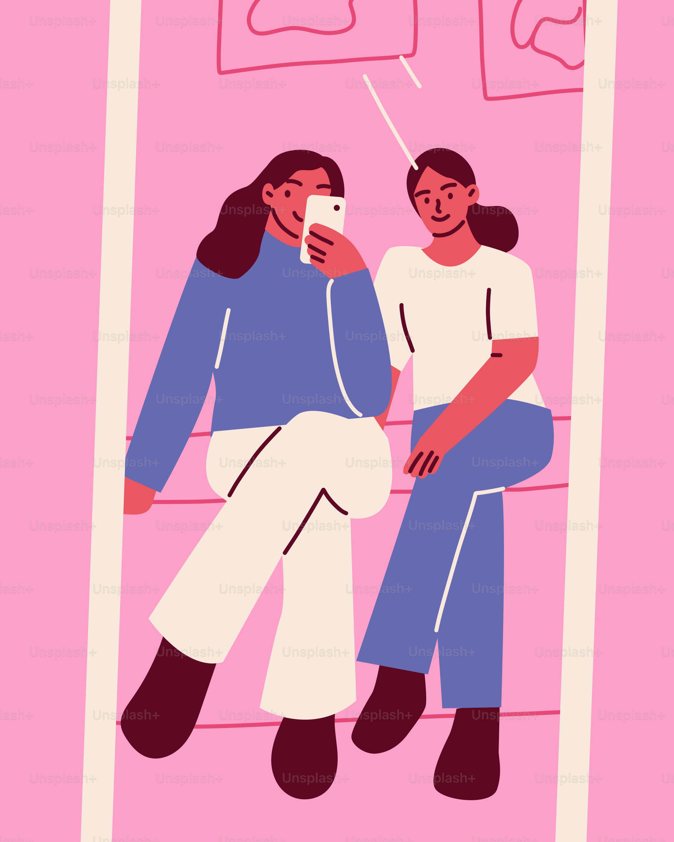A couple of women sitting next to each other