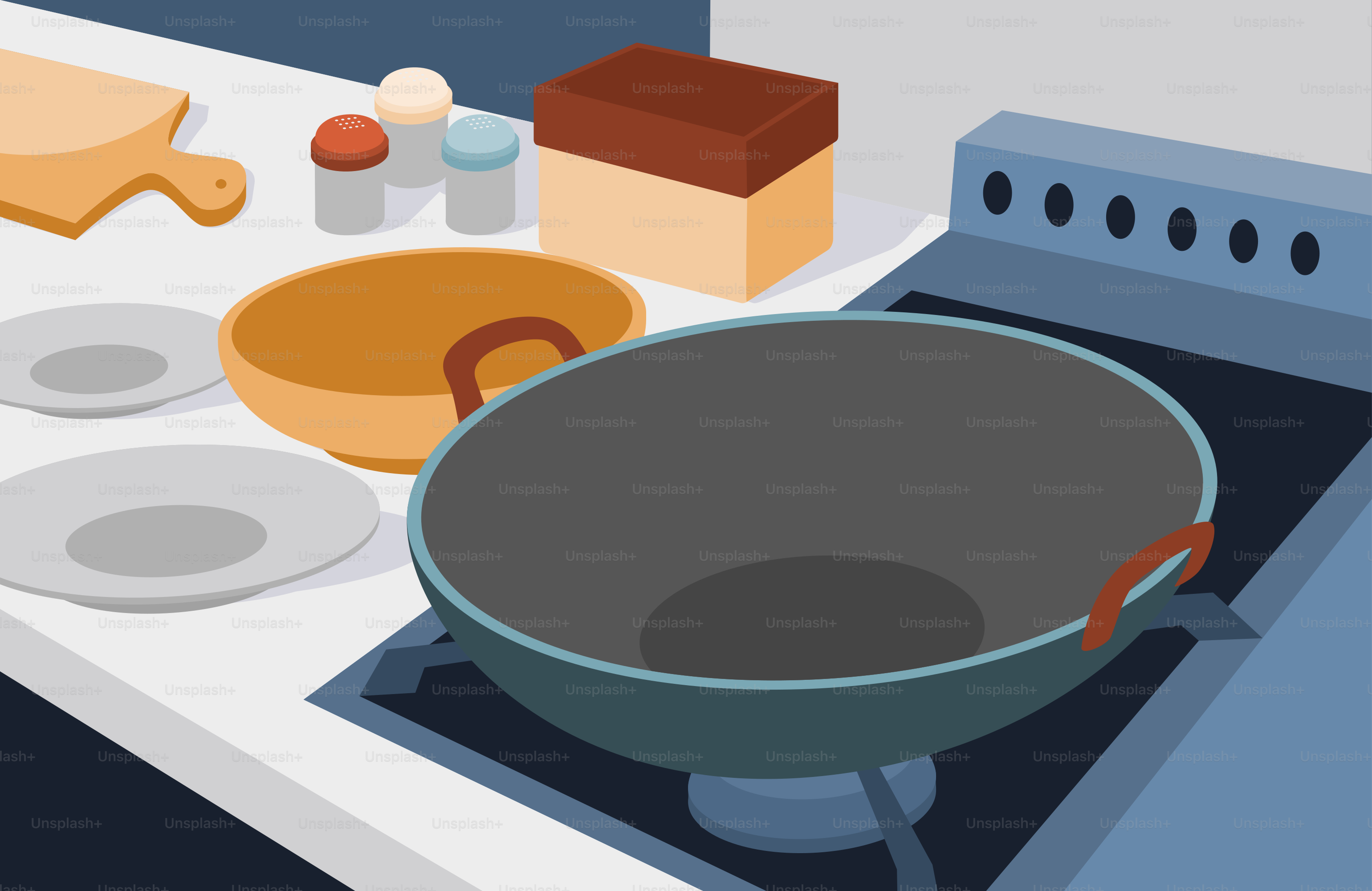 Eine Bratpfanne steht auf einem Herd