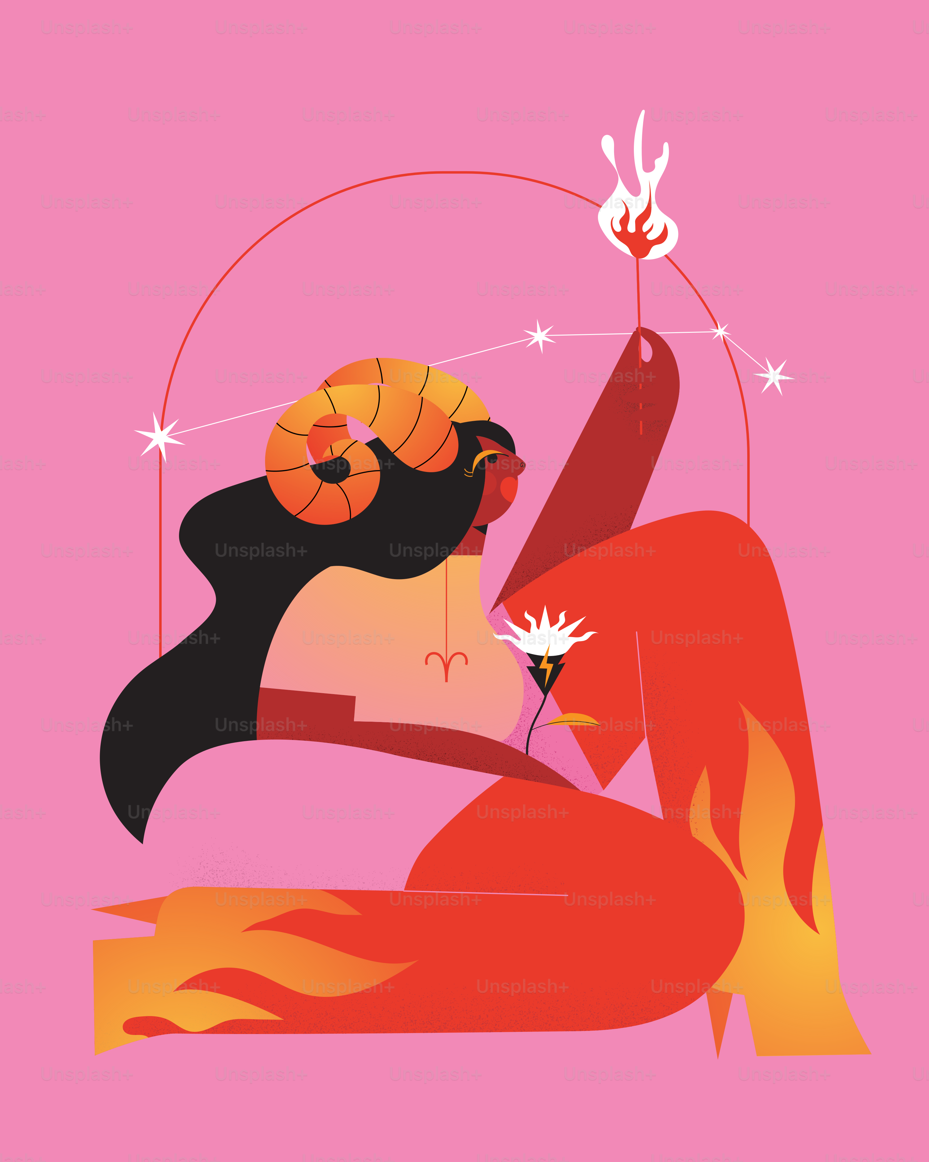 Une femme assise par terre avec une fleur à la main