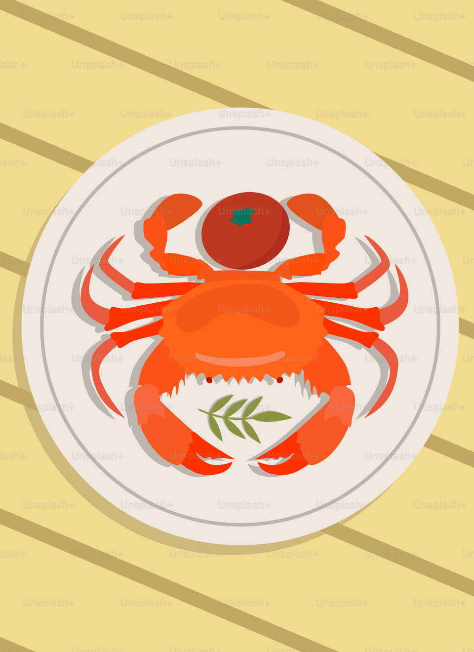 カニが乗った料理の皿