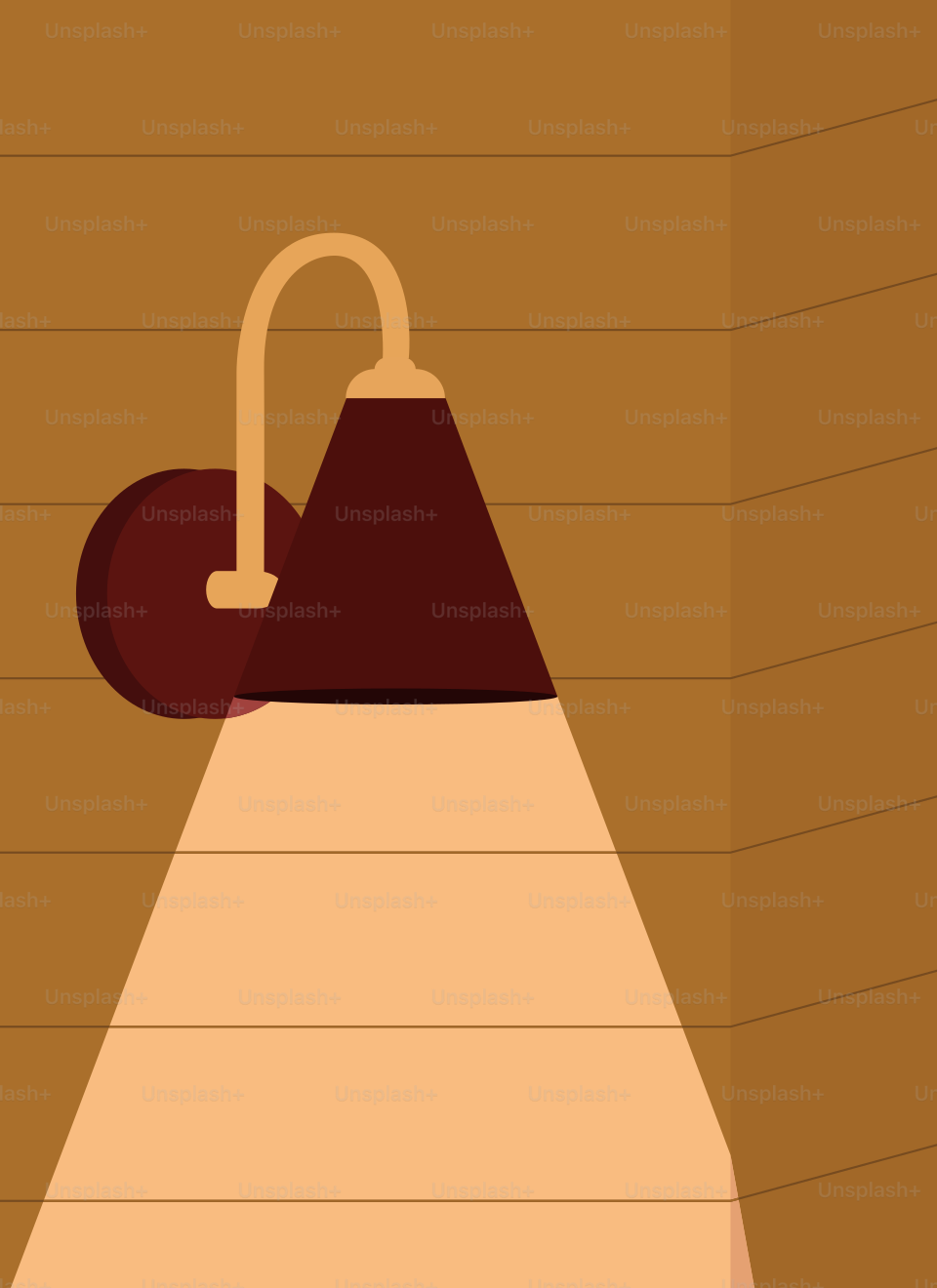 A drawing of a lamp on a wall