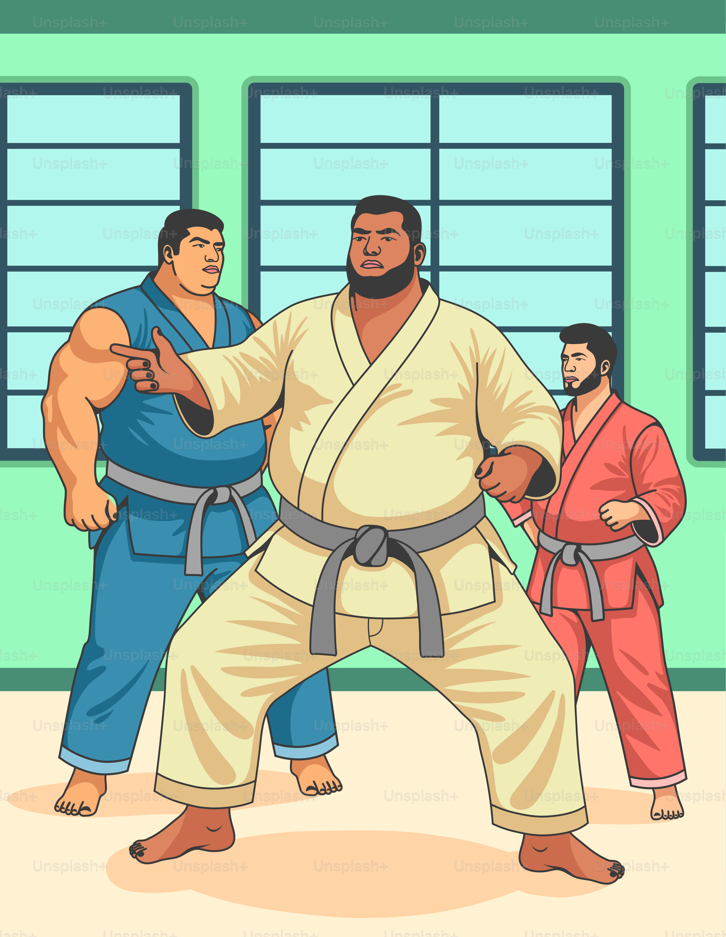 Um grupo de homens em uma sala em uma sala