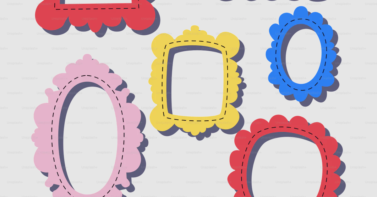 A set of four different colored frames vector – Colorful photo frames ...