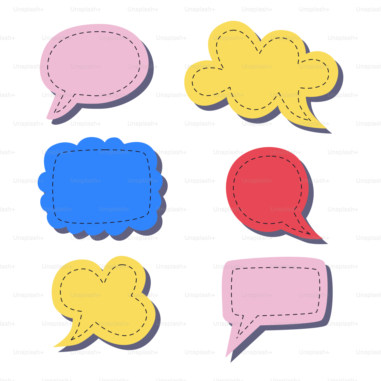 Un conjunto de globos de diálogo con diferentes colores vector – Imagen de  Comunicación en Unsplash, image size:3000x3000