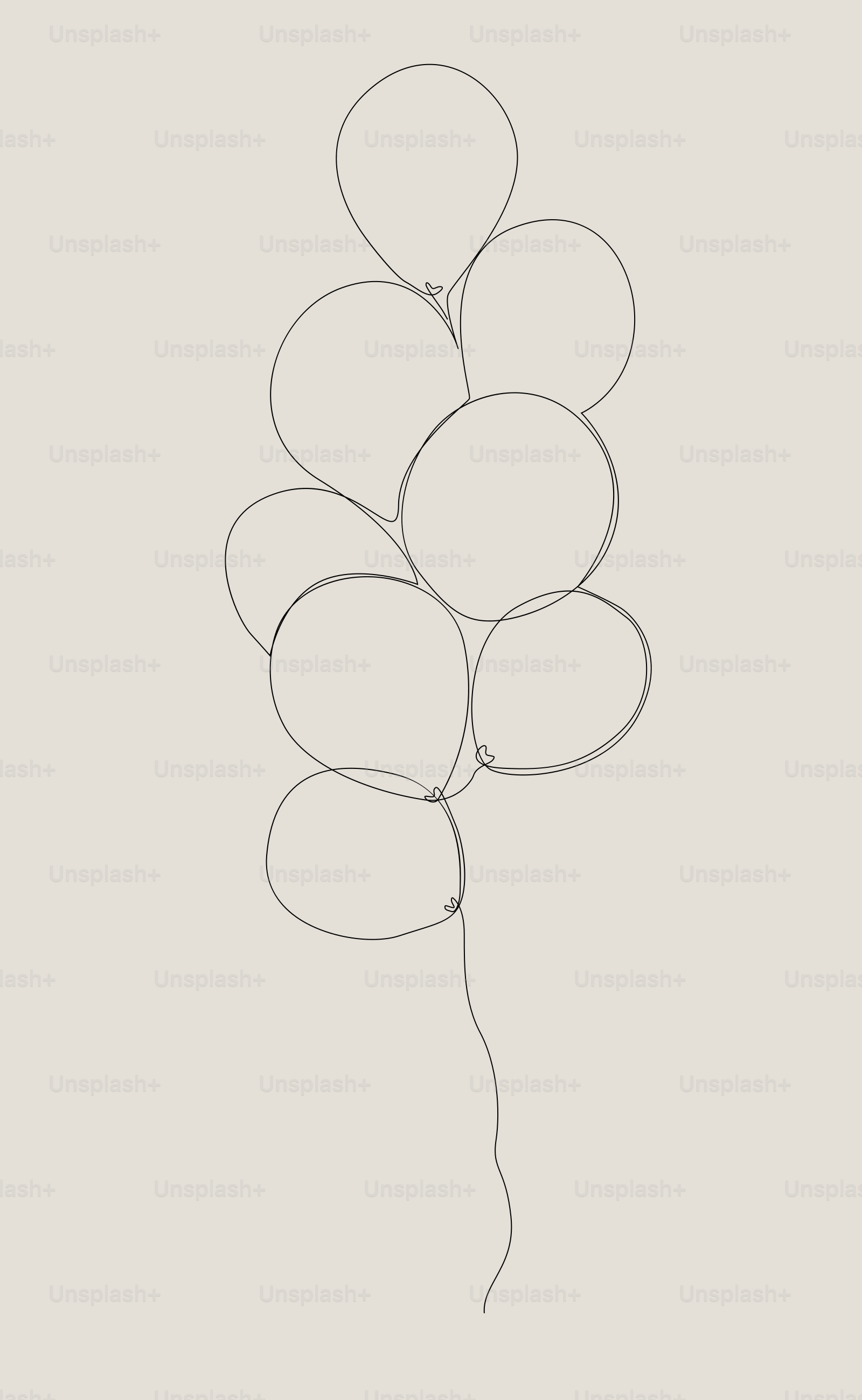 A drawing of a bunch of balloons