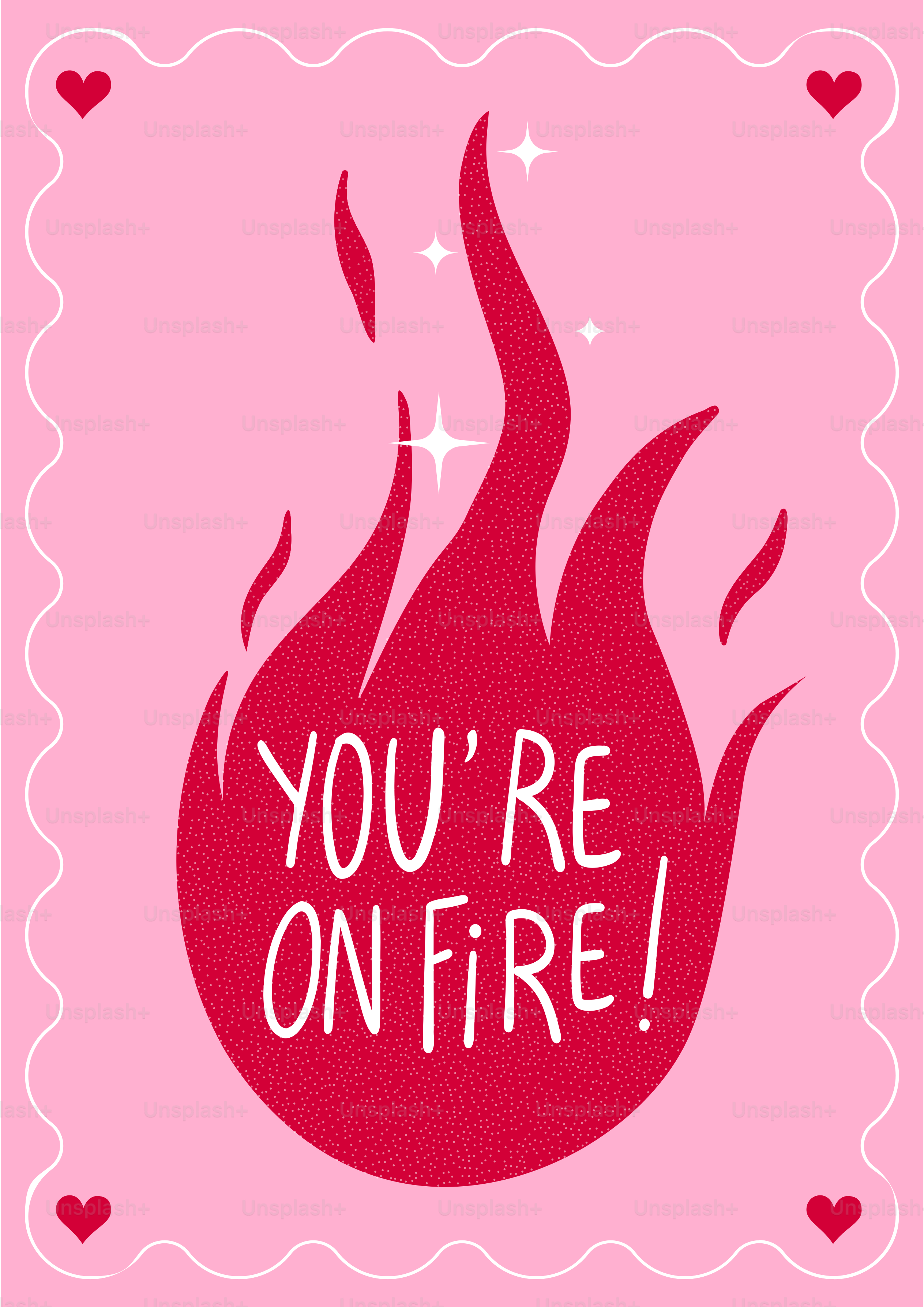 Du brennst auf einem rosa Hintergrund