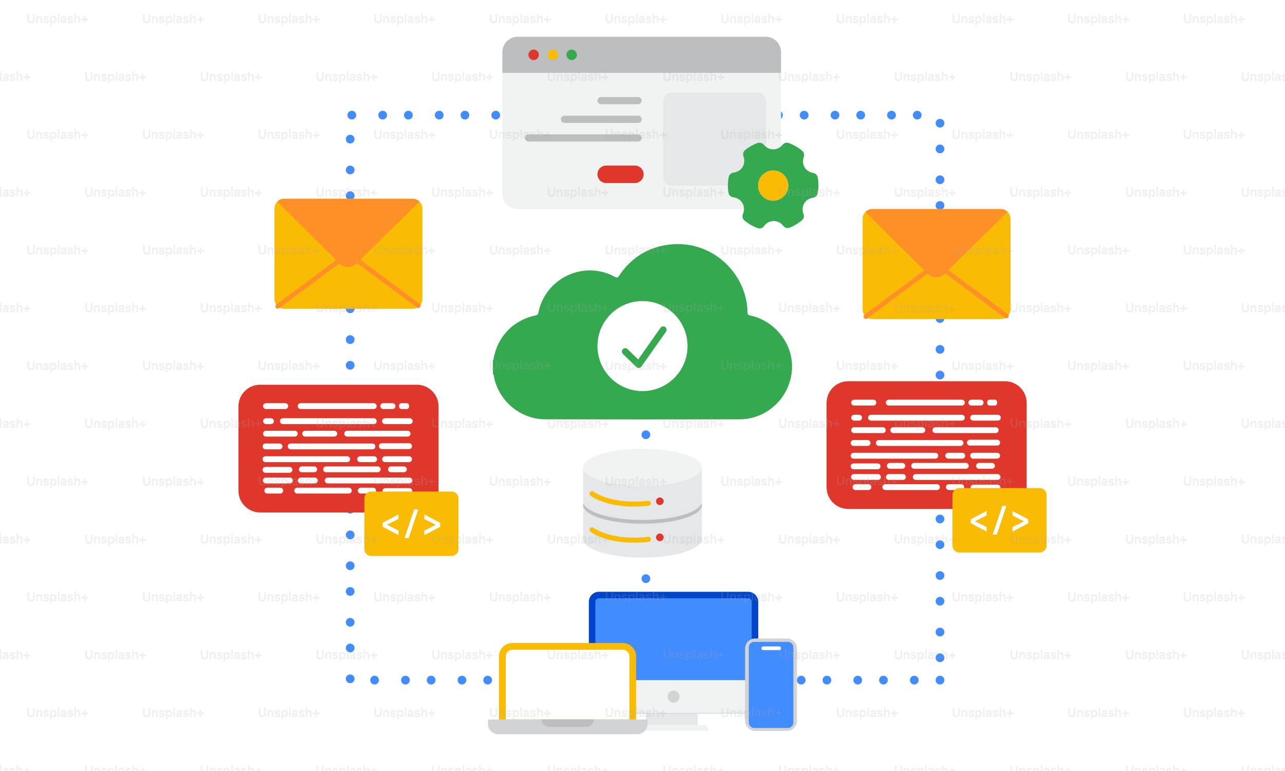 Una nube con una marca de verificación en la parte superior