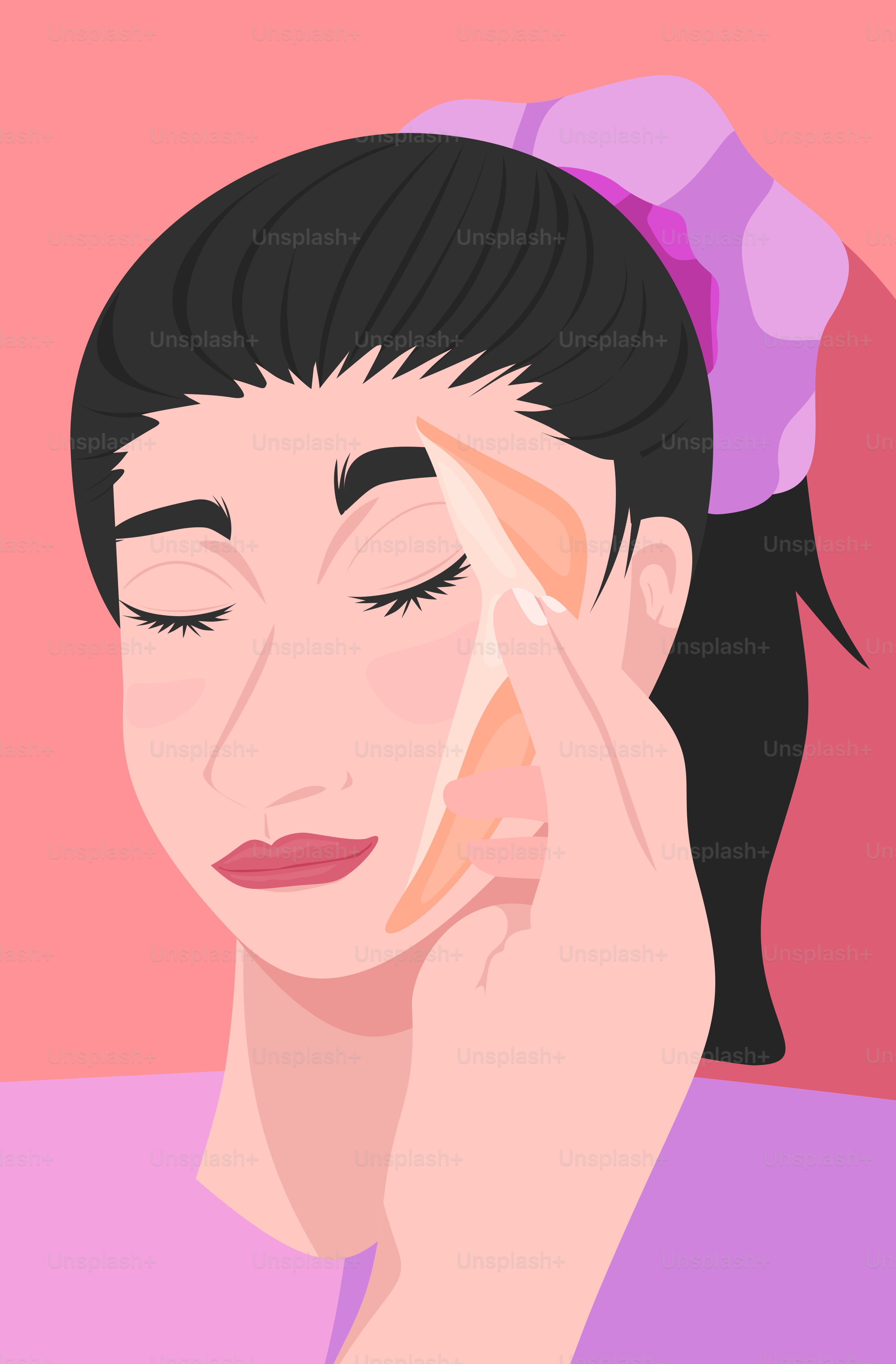 A woman holding her hand to her face