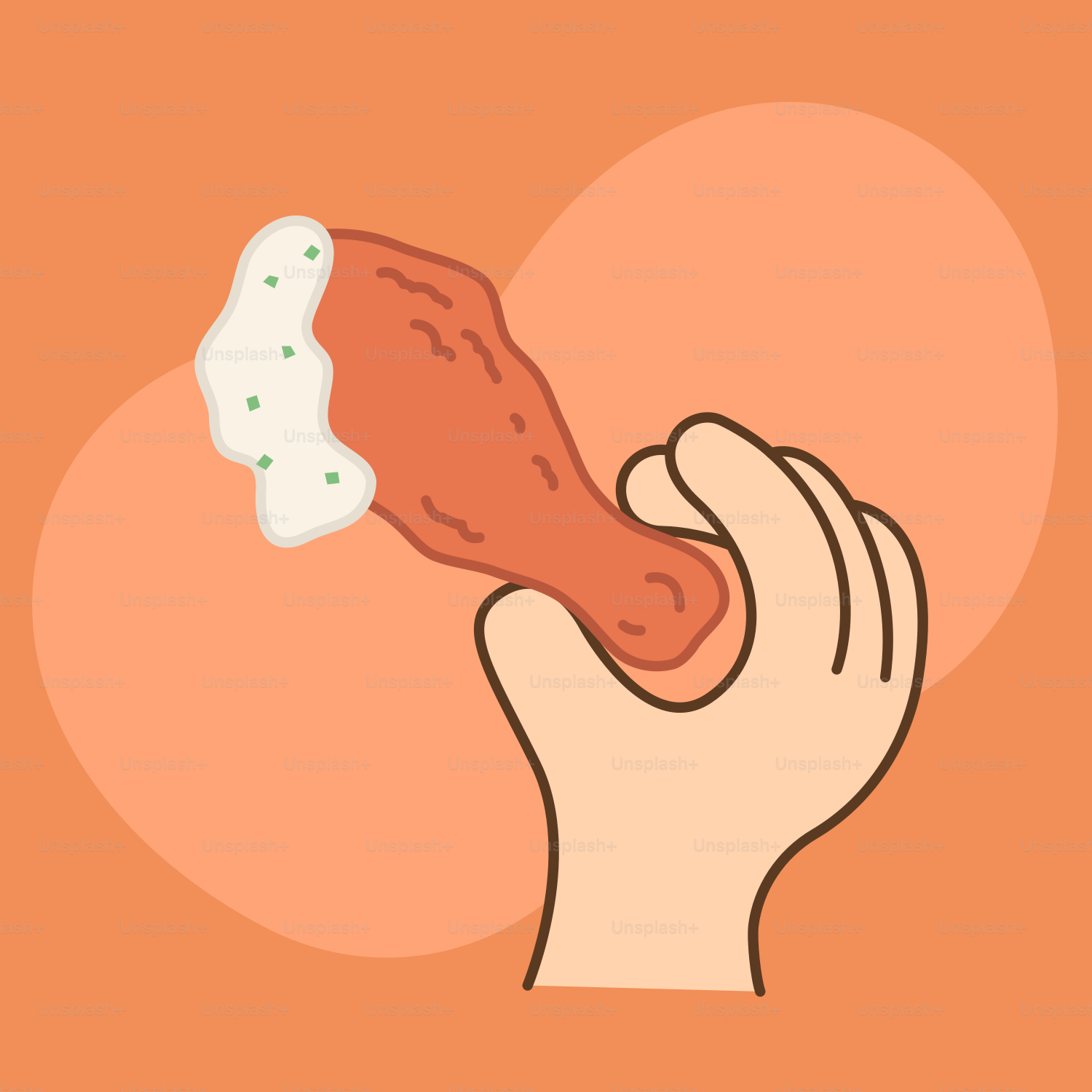 Una mano che tiene un pezzo di cibo nel palmo della mano