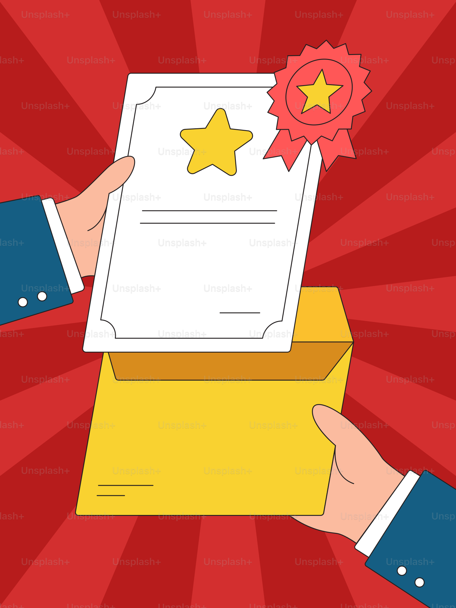 A person holding a box with a star on it