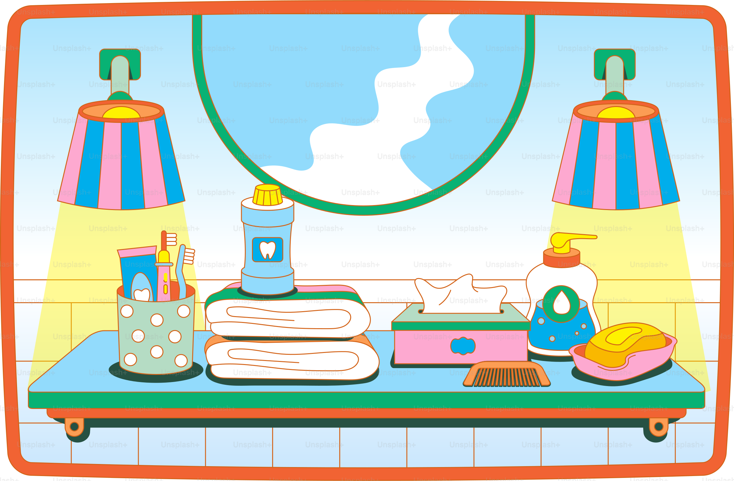 A TV screen with a bunch of items on it