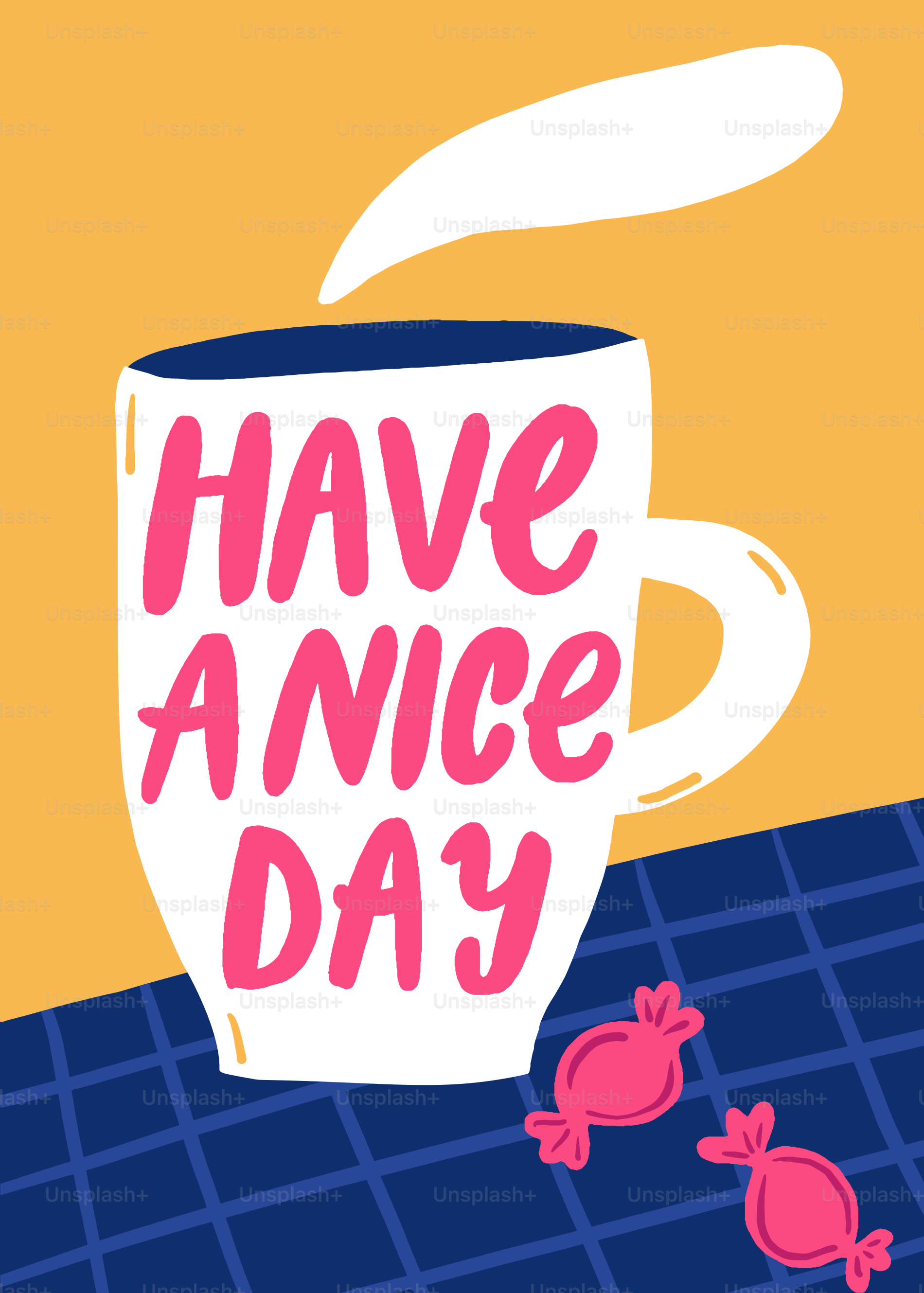 「Have a nice day」という言葉が入った一杯のコーヒー