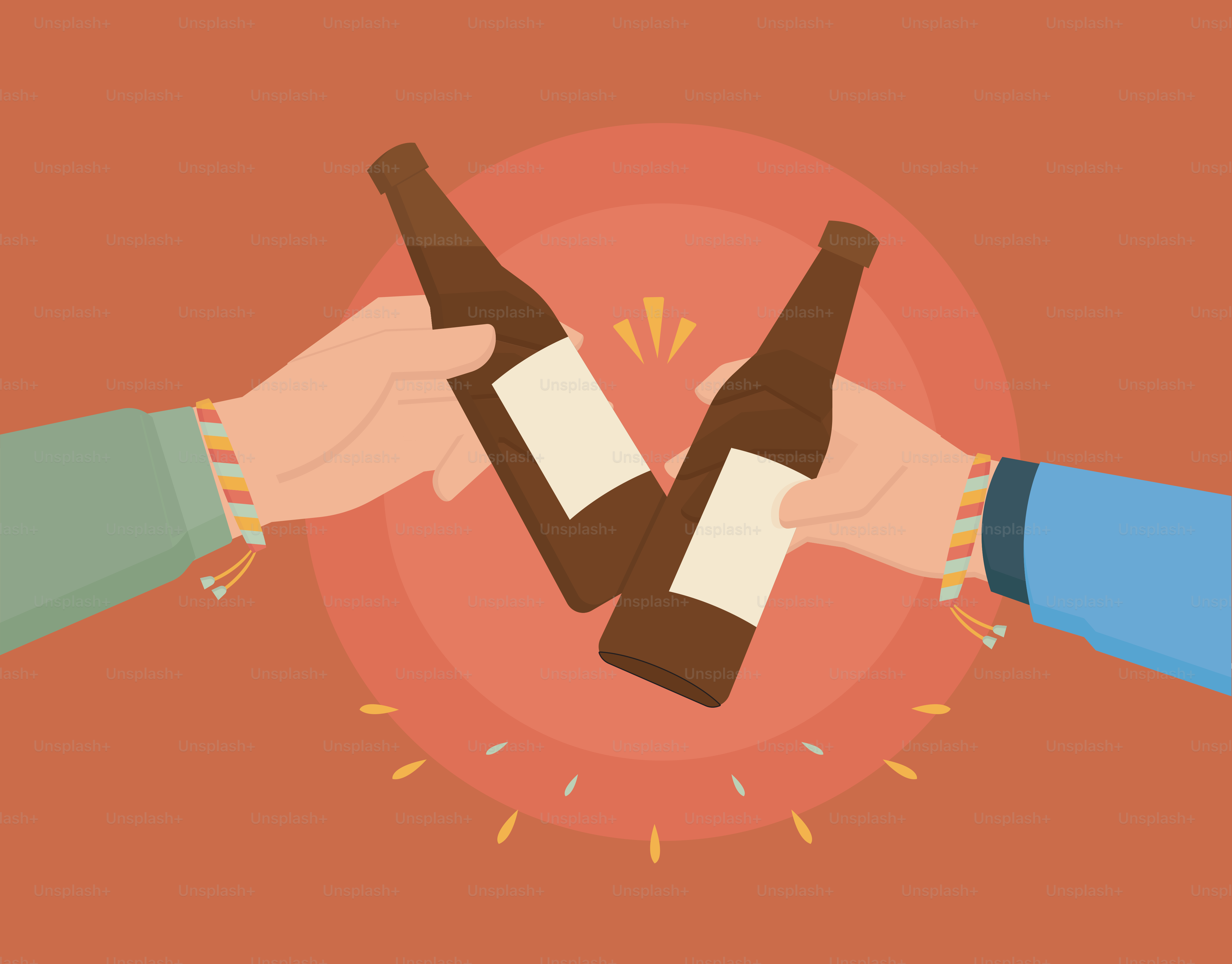 Quelques personnes qui tiennent des bouteilles