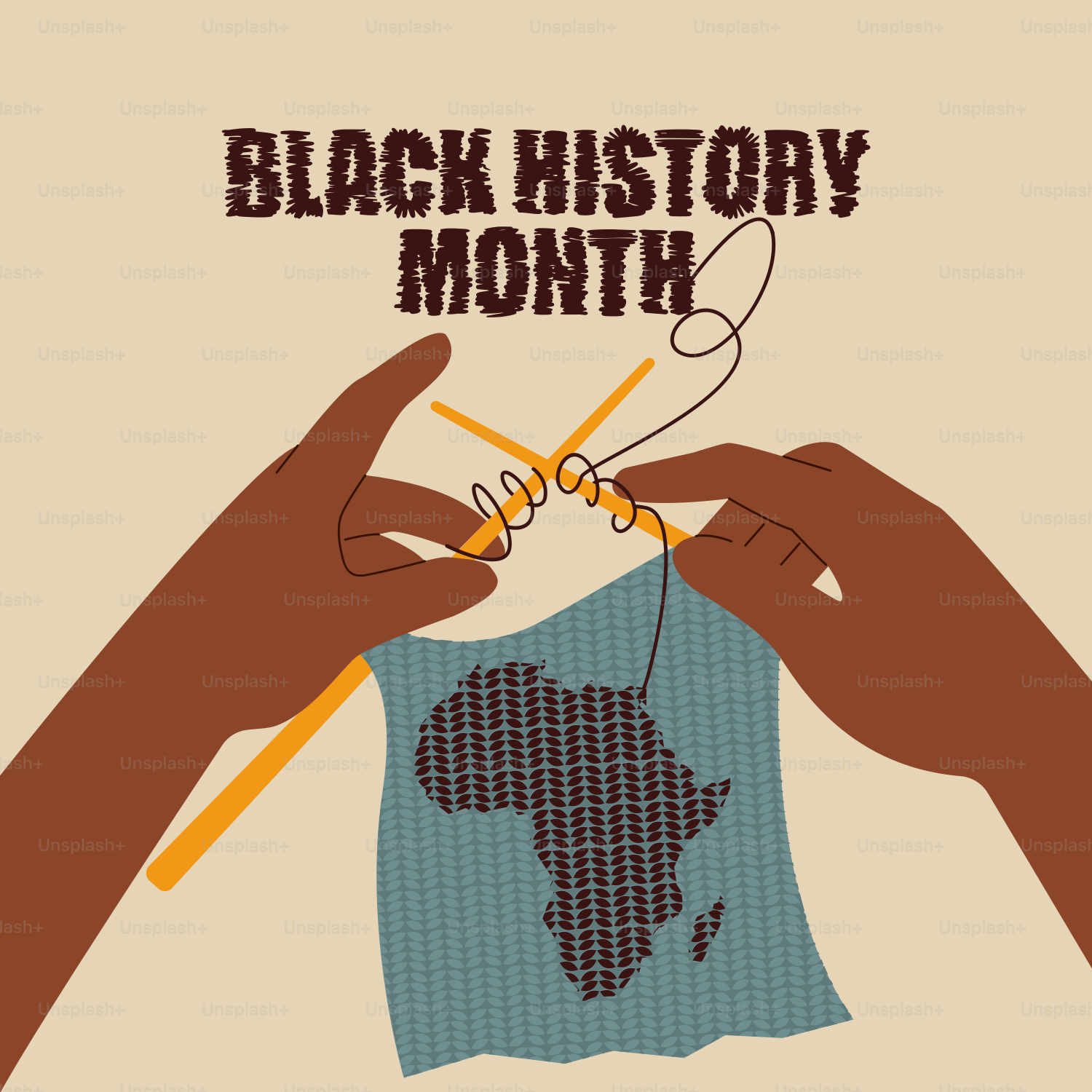 A person knitting a t - shirt with the words black history month on it