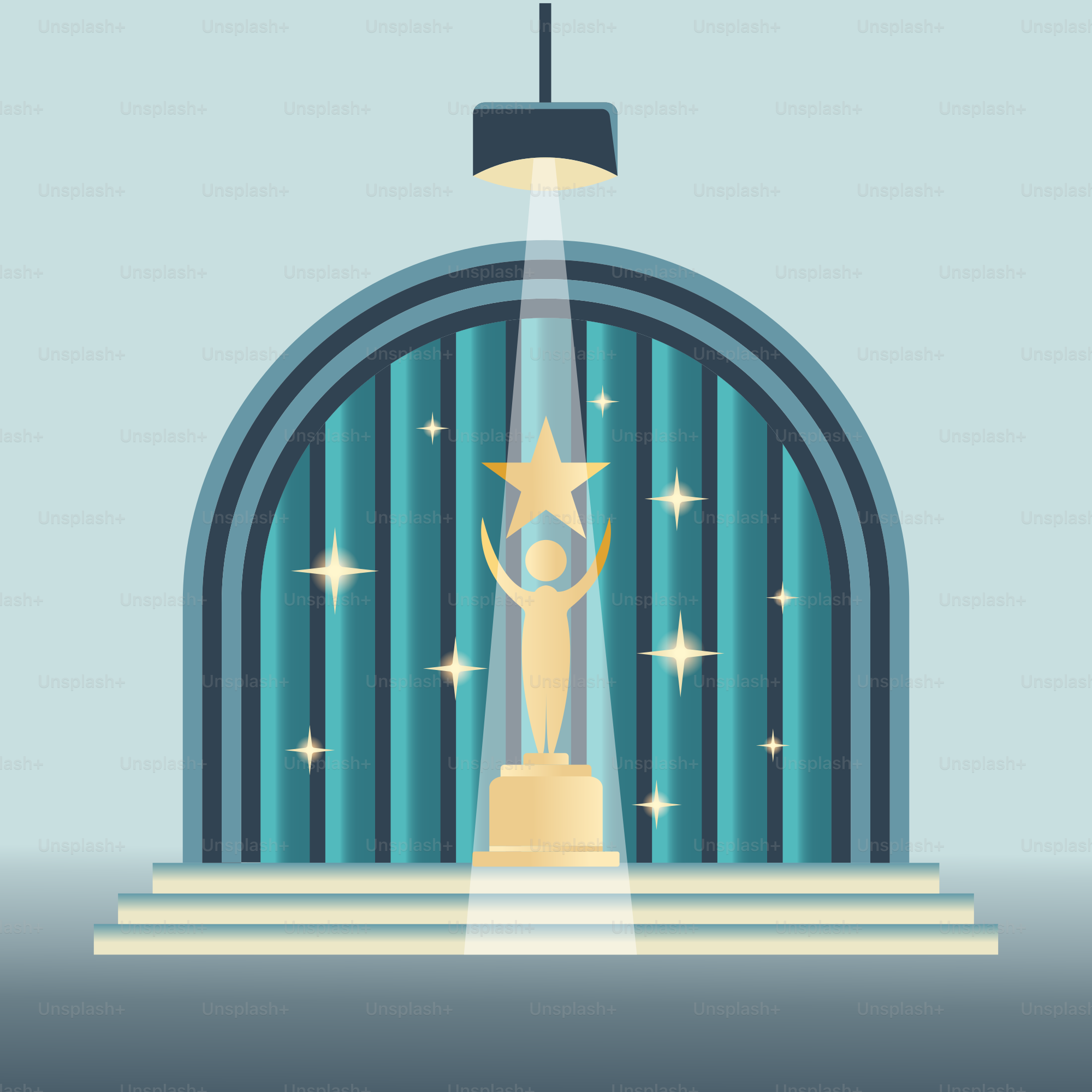 A stage with a star on top of it