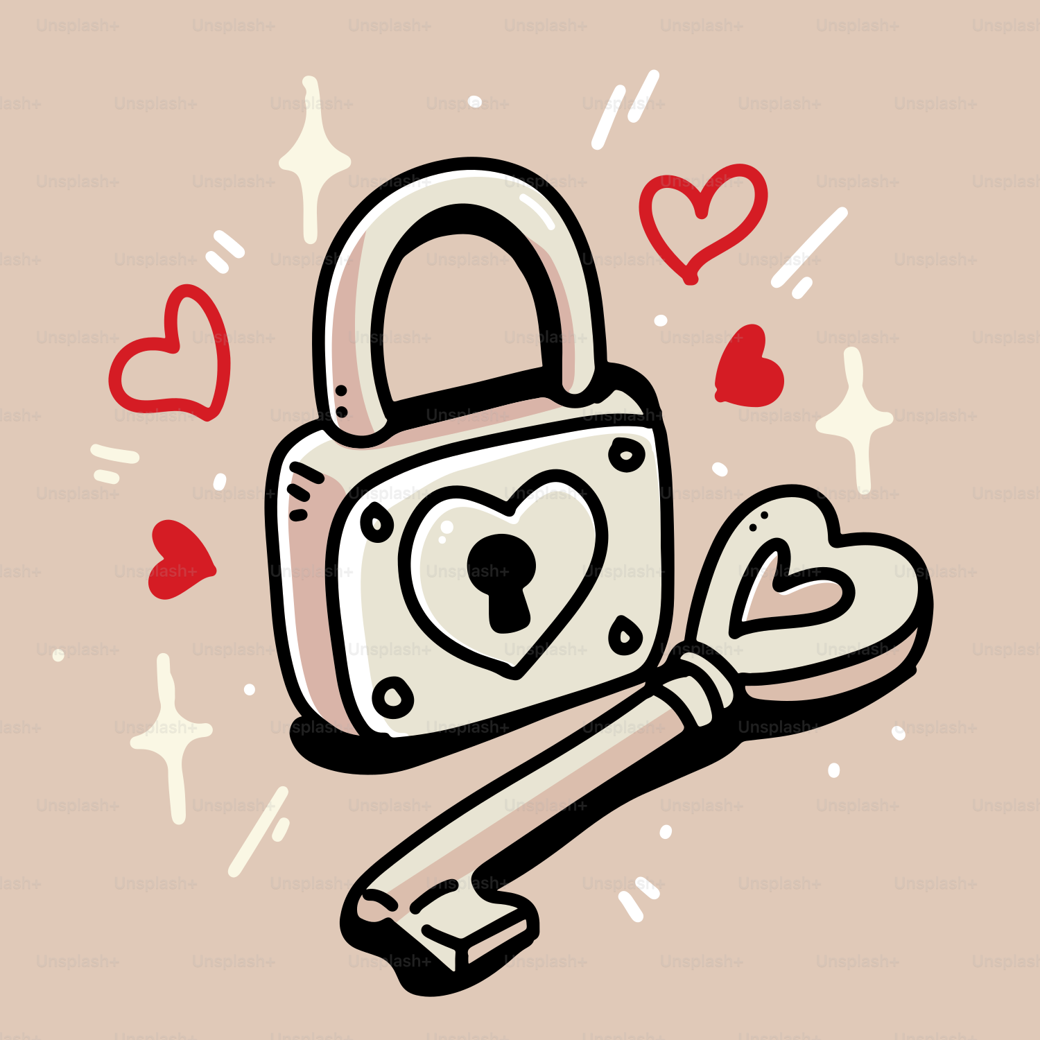 A padlock with a heart on it