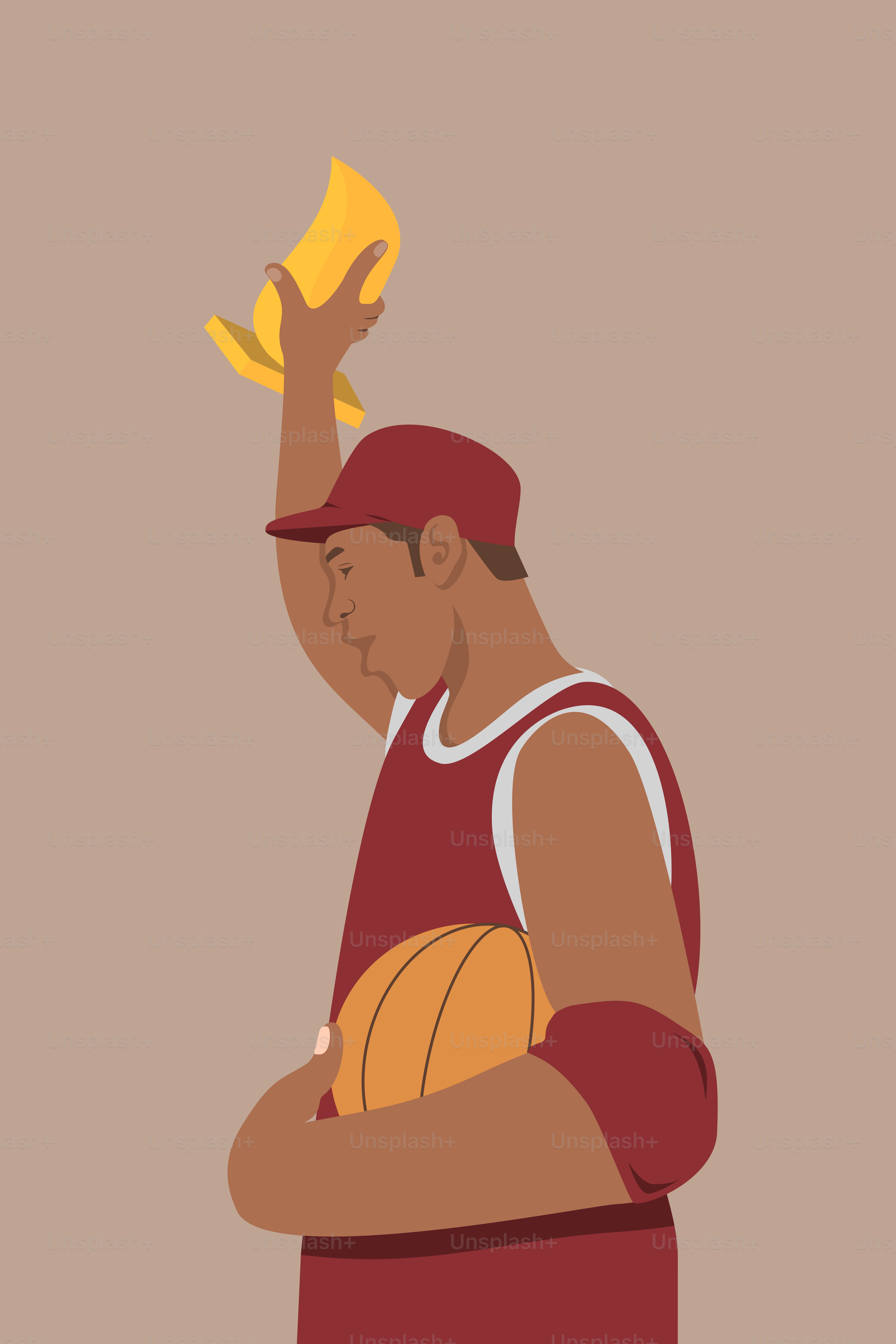 A man holding a basketball in his right hand