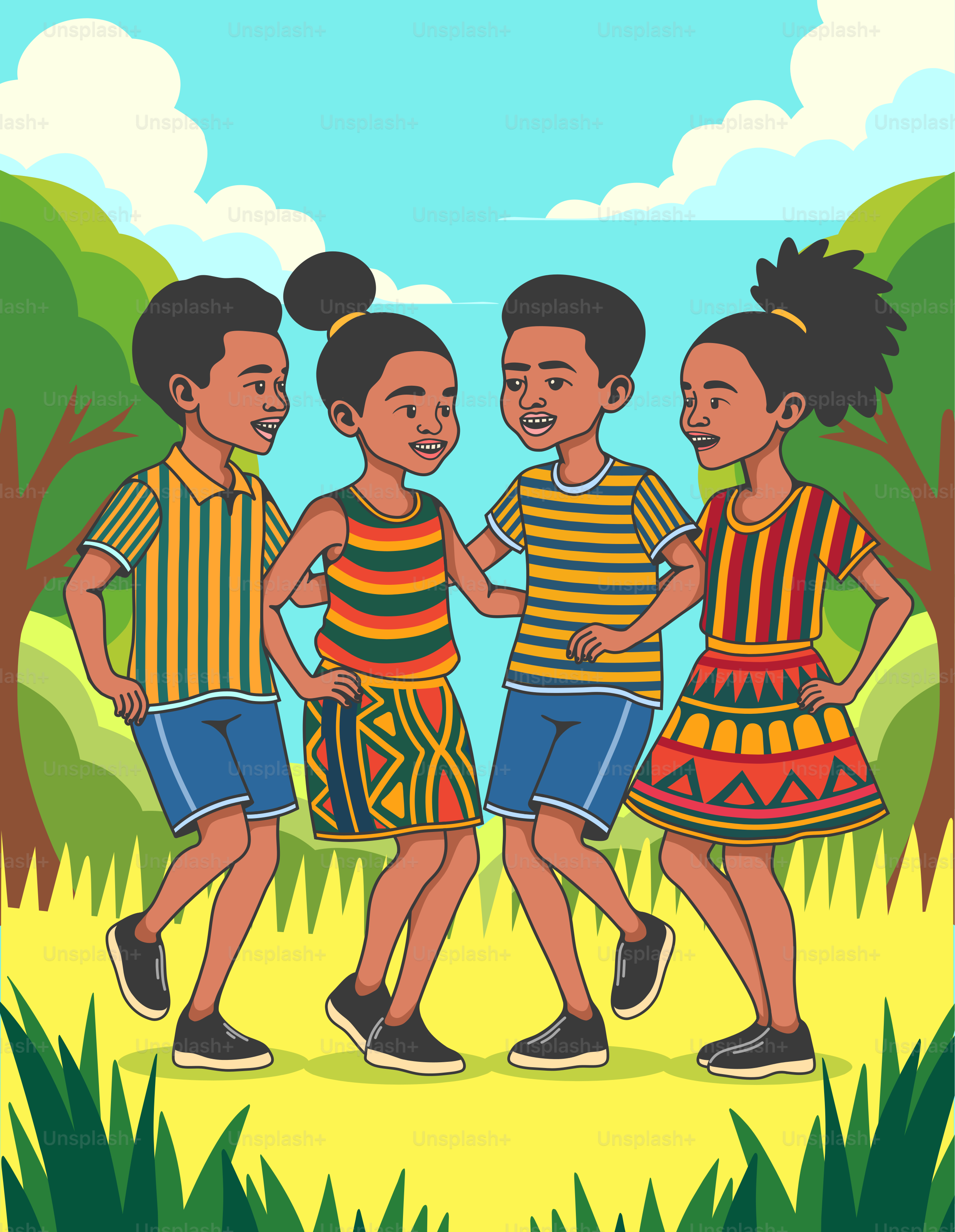 A group of children standing next to each other