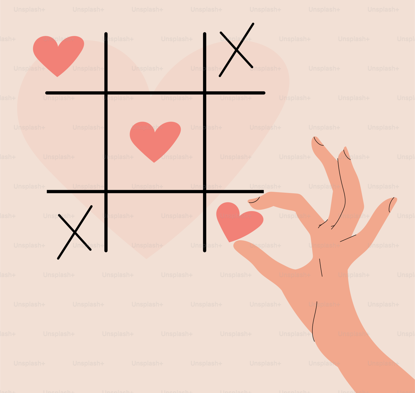 A hand holding a ticquet with hearts on it