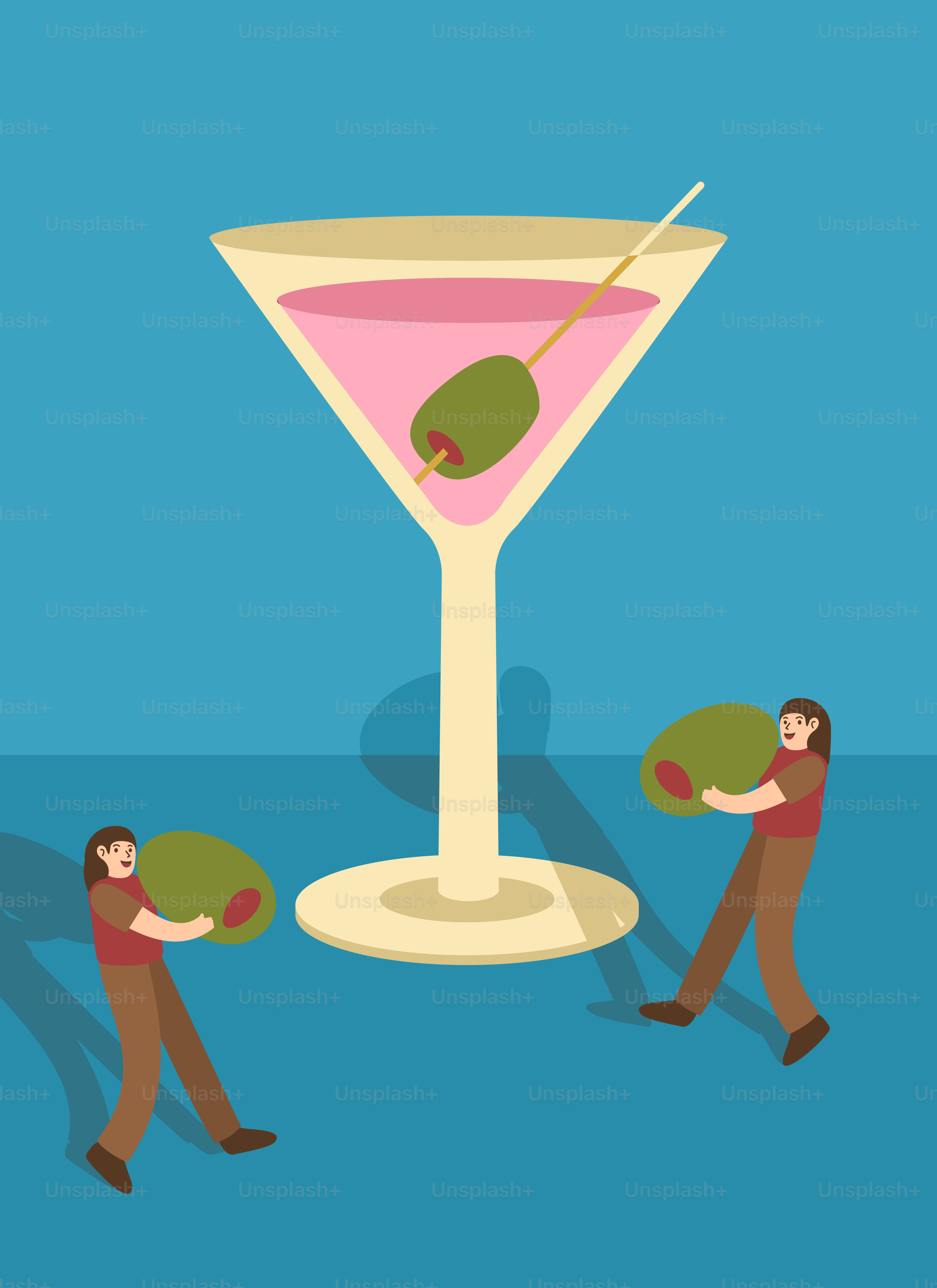 A man holding a green olive in a martini glass