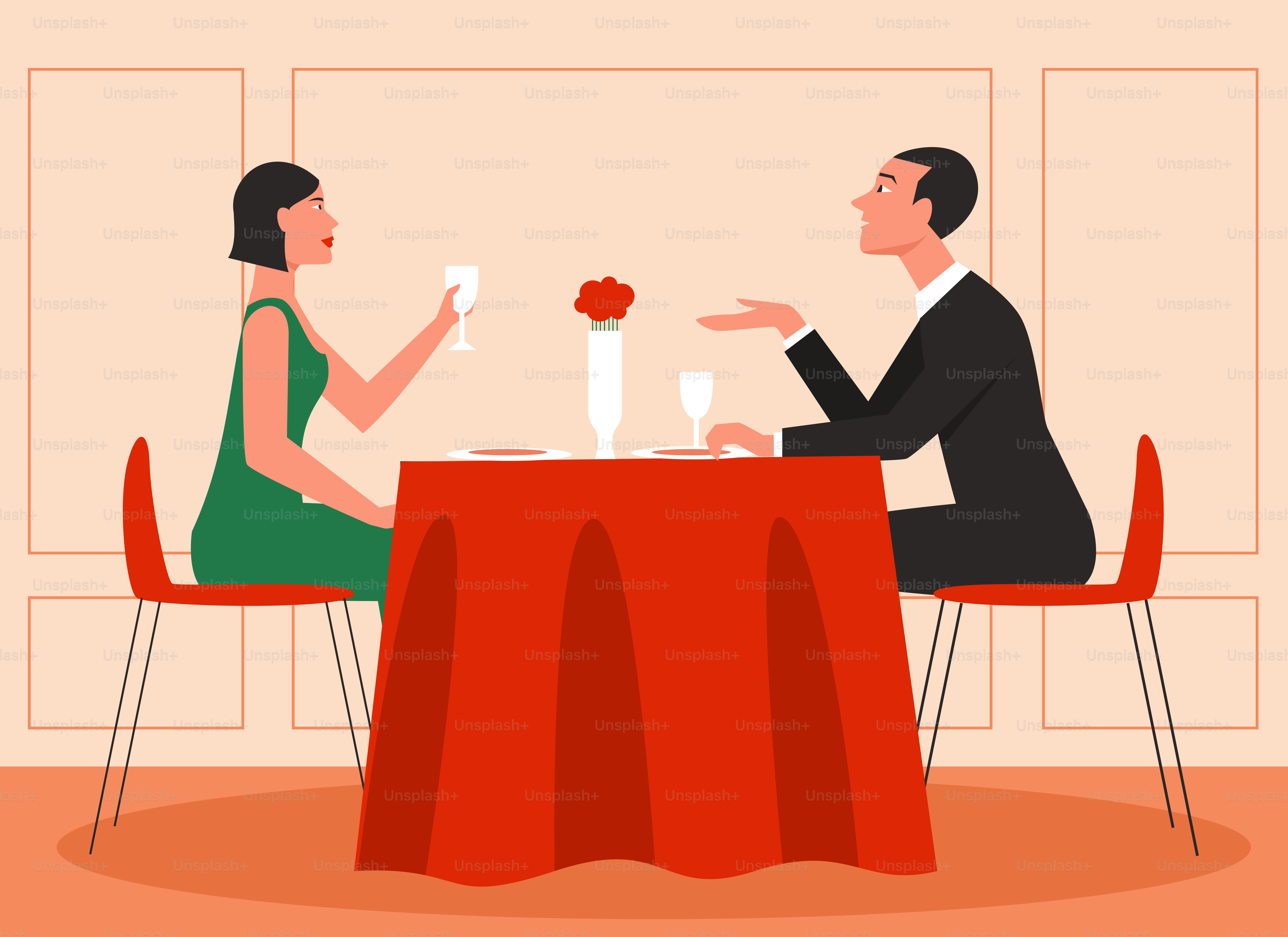 A man and woman sitting at a table having a conversation