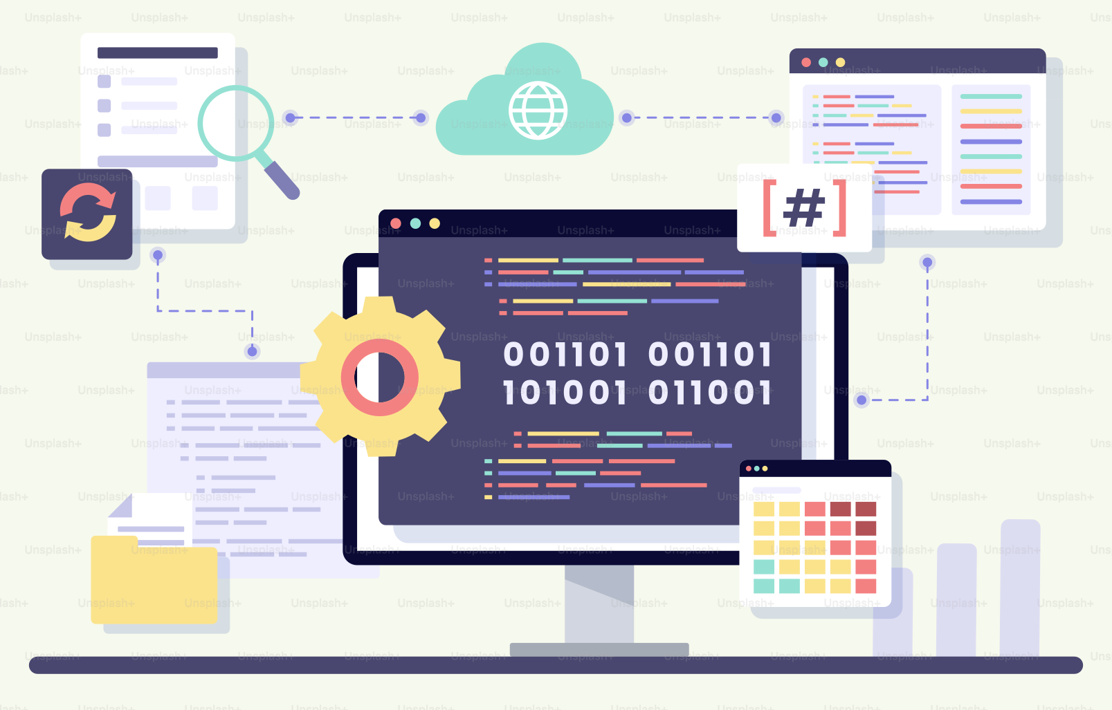 A computer screen with a programming program on it
