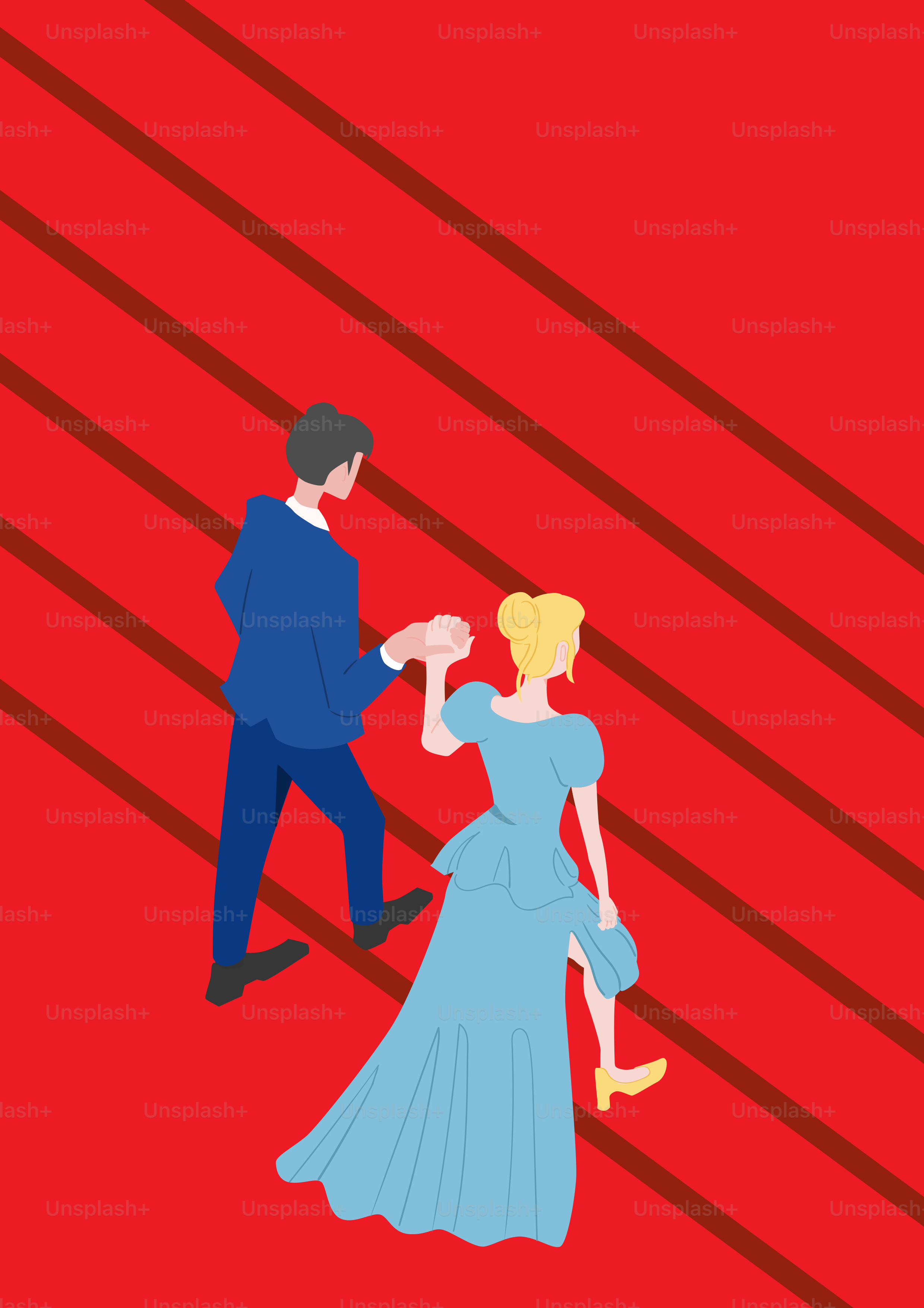 A man and a woman are dancing together