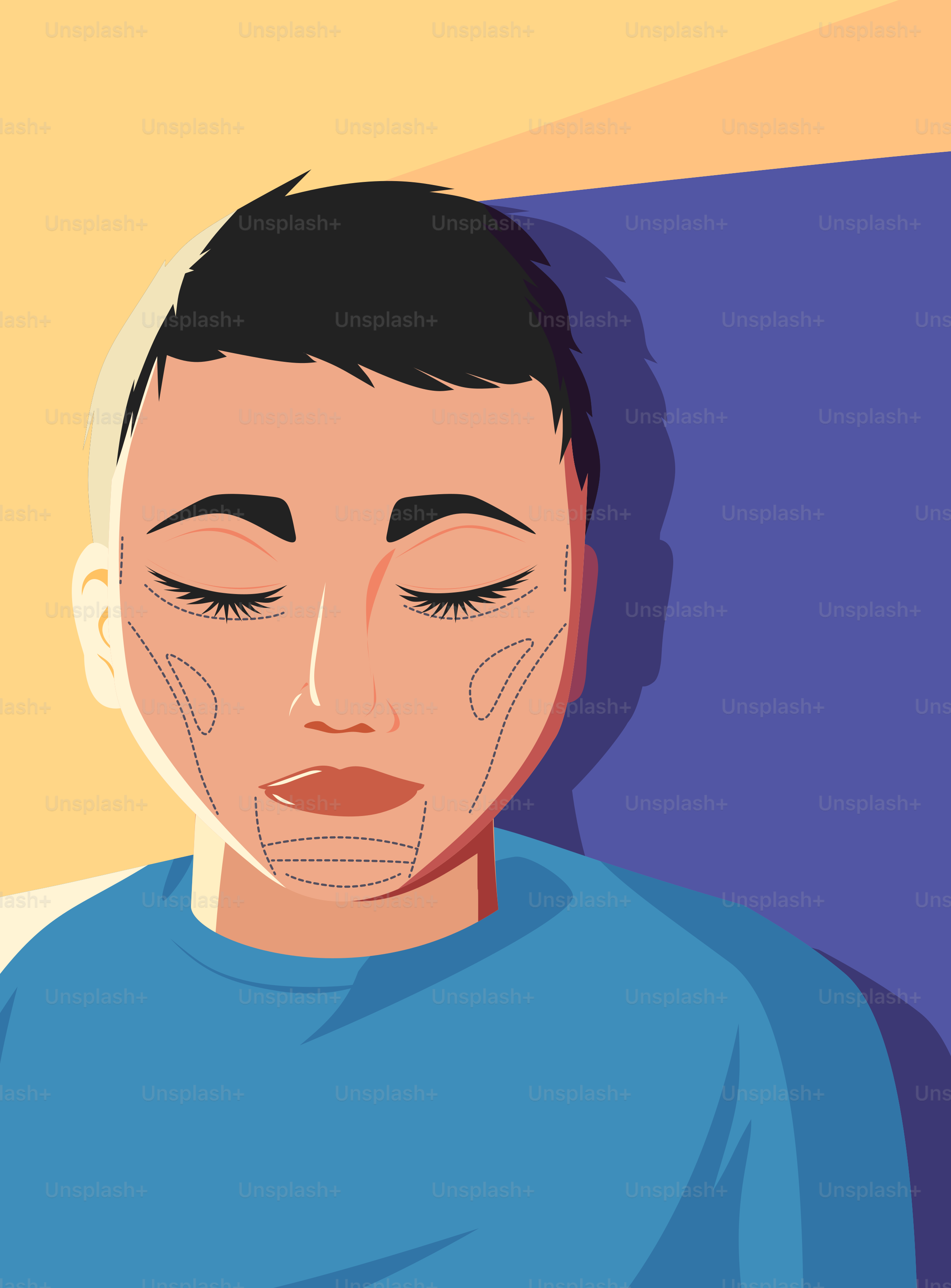 A man with a nose ring on his head