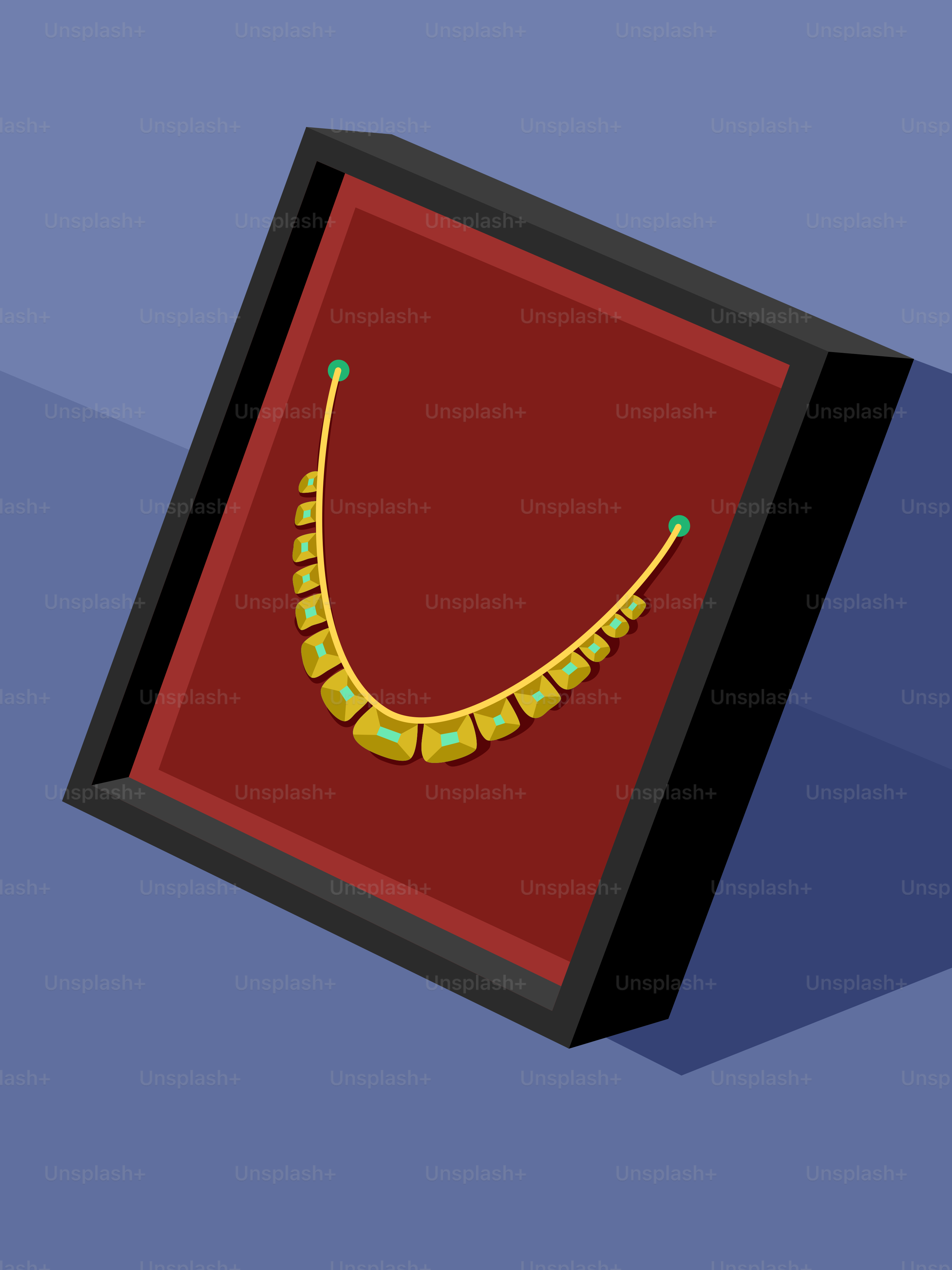 A box with a necklace inside of it