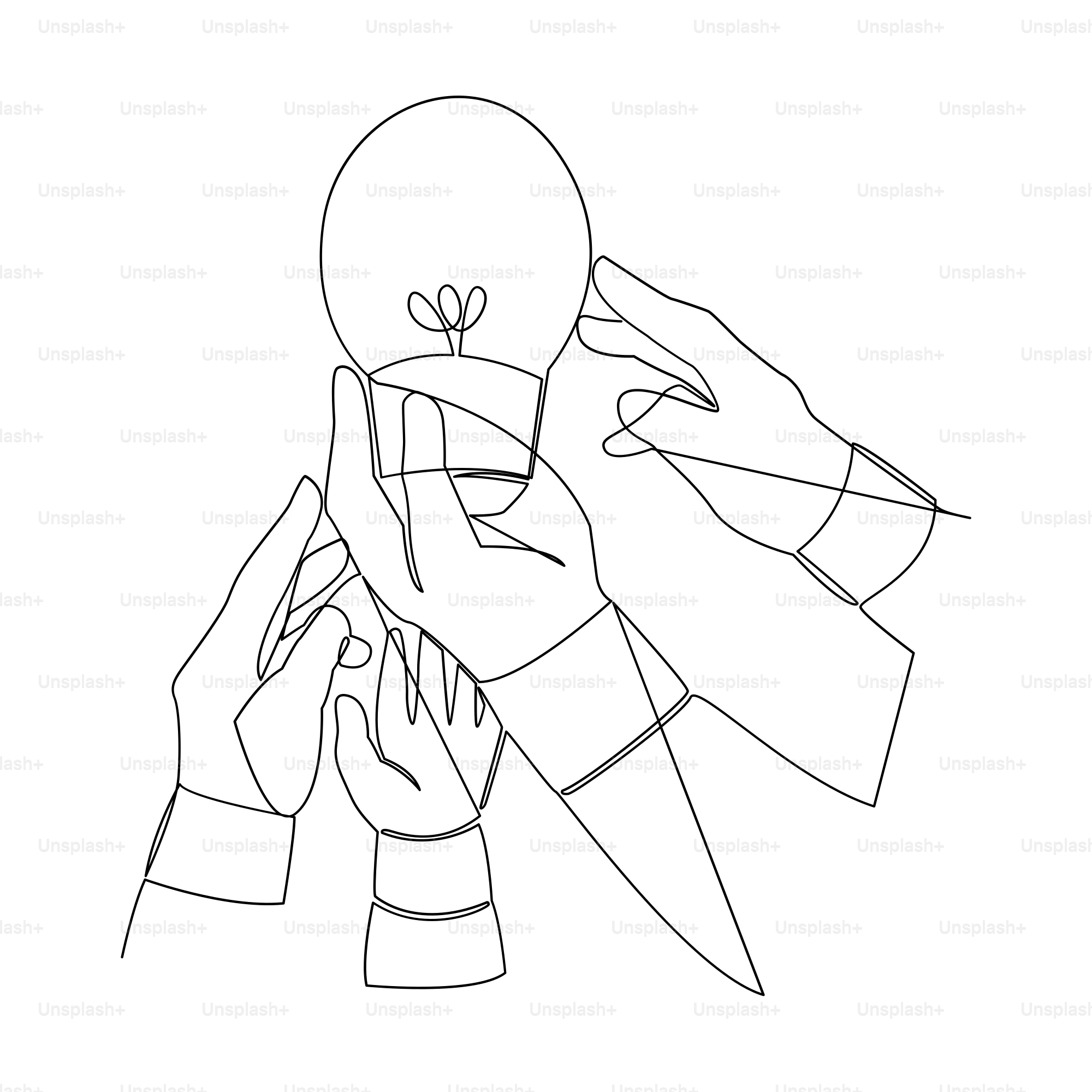 A drawing of a person holding a stuffed animal