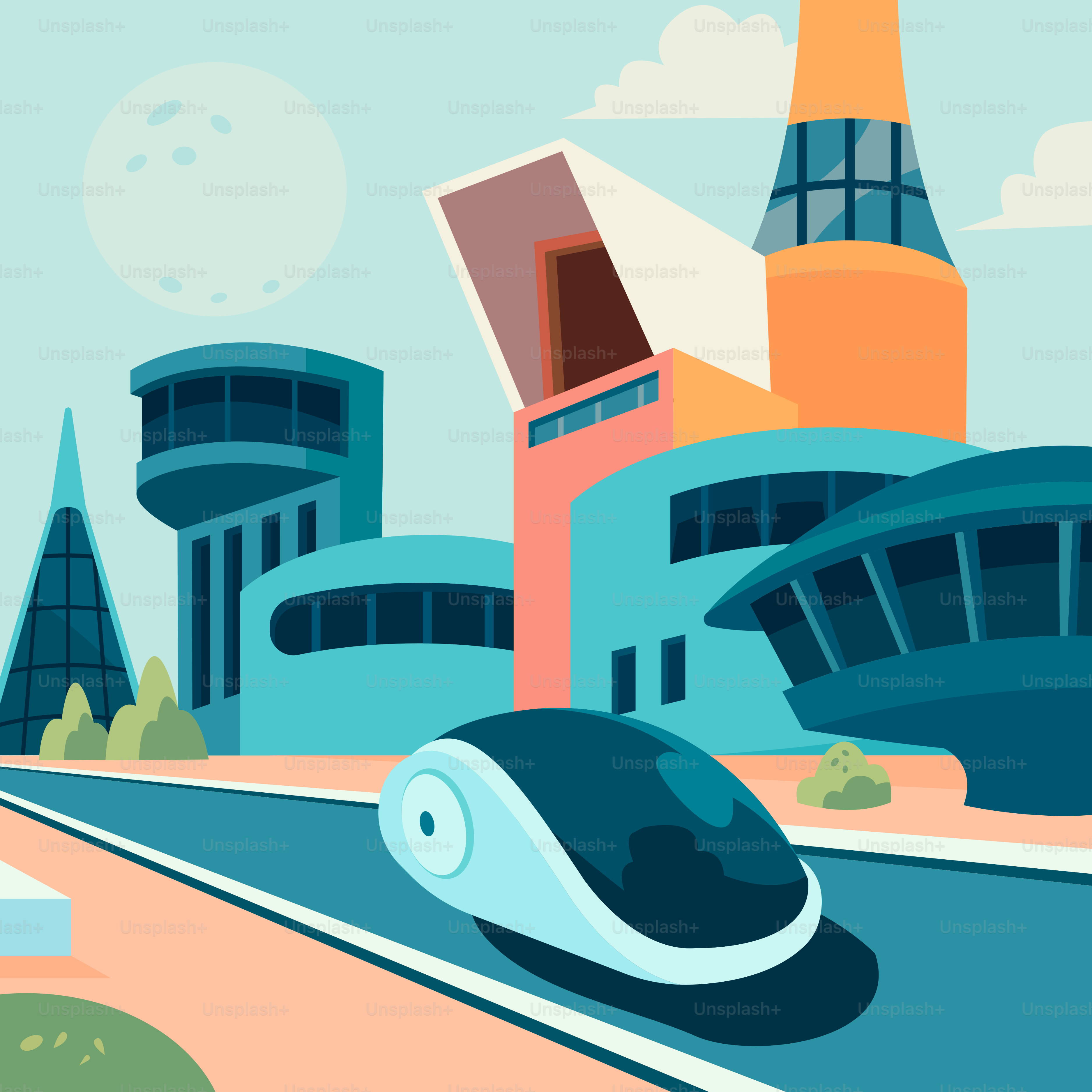 Un ratón de ordenador en una carretera frente a una ciudad