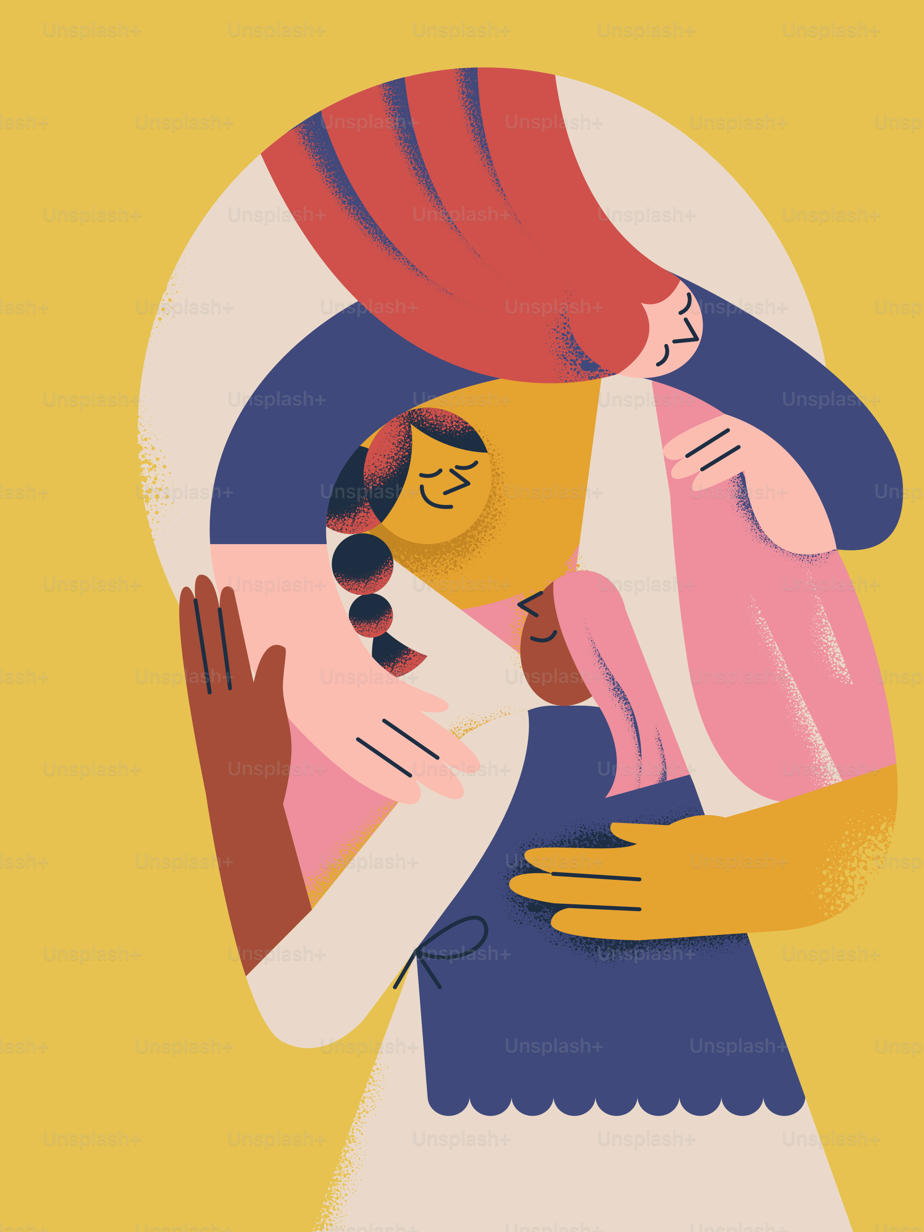 Une femme tenant un enfant dans ses bras