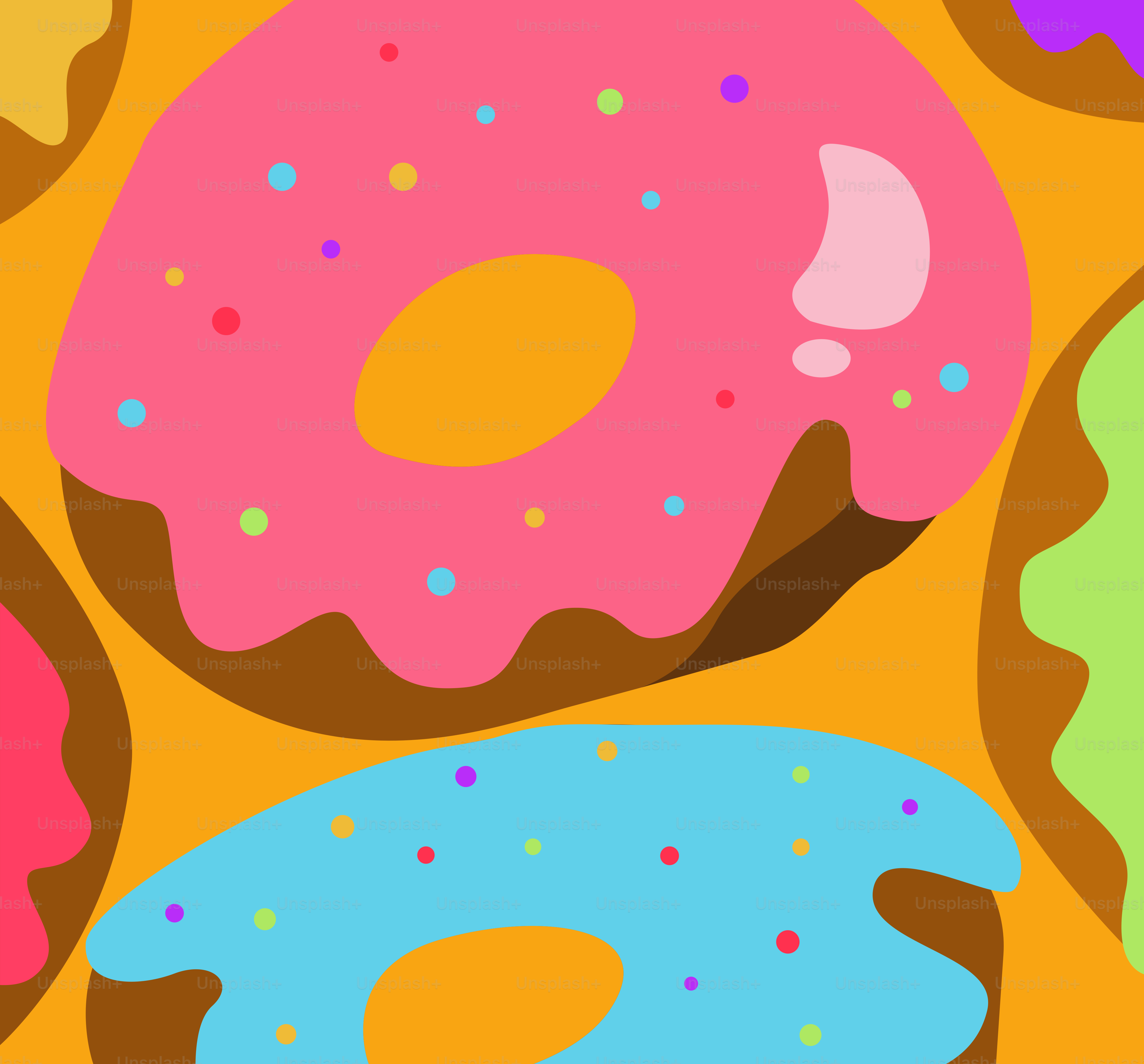 Ein Haufen Donuts, die auf einem Tisch stehen