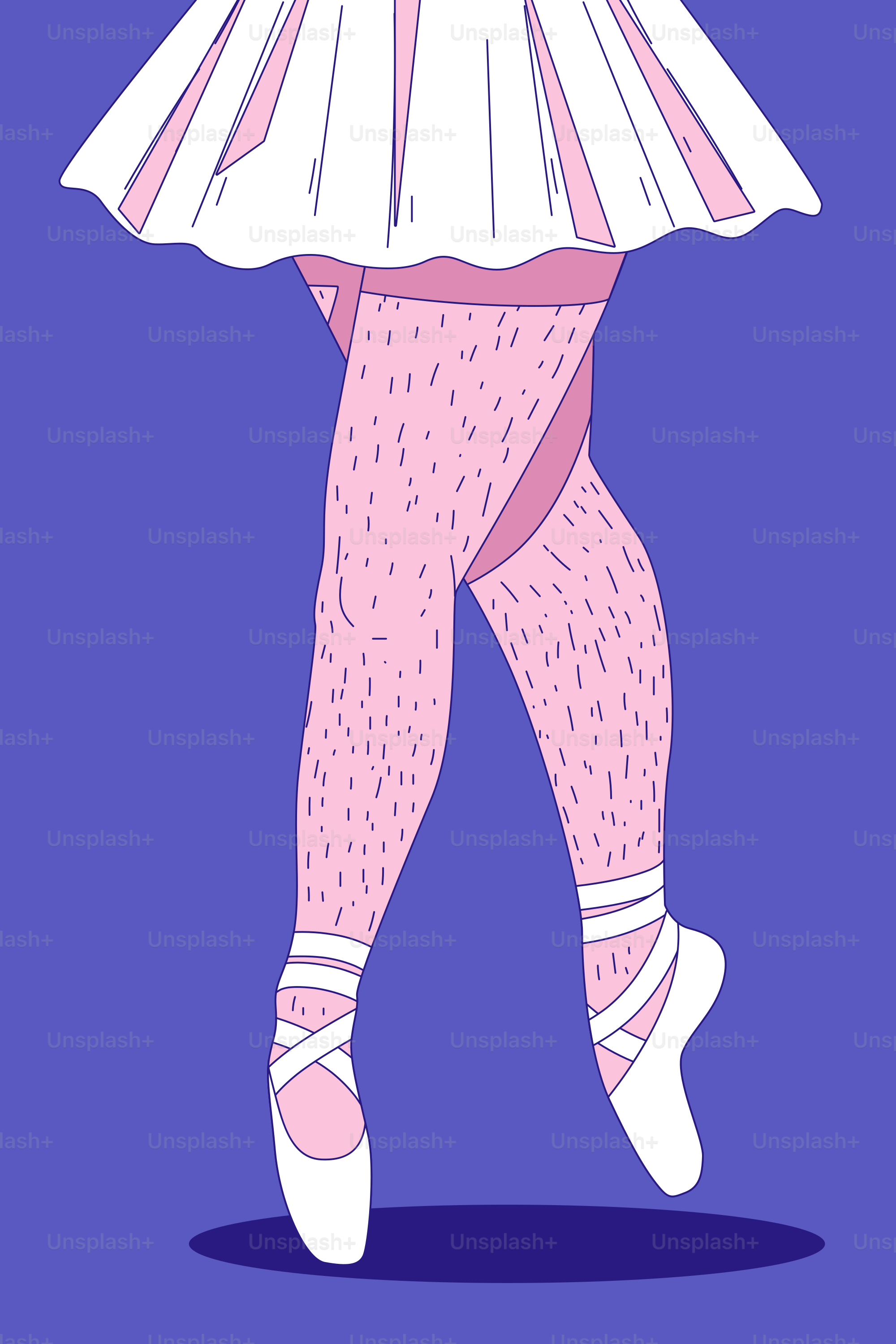 A drawing of a woman in a pink dress