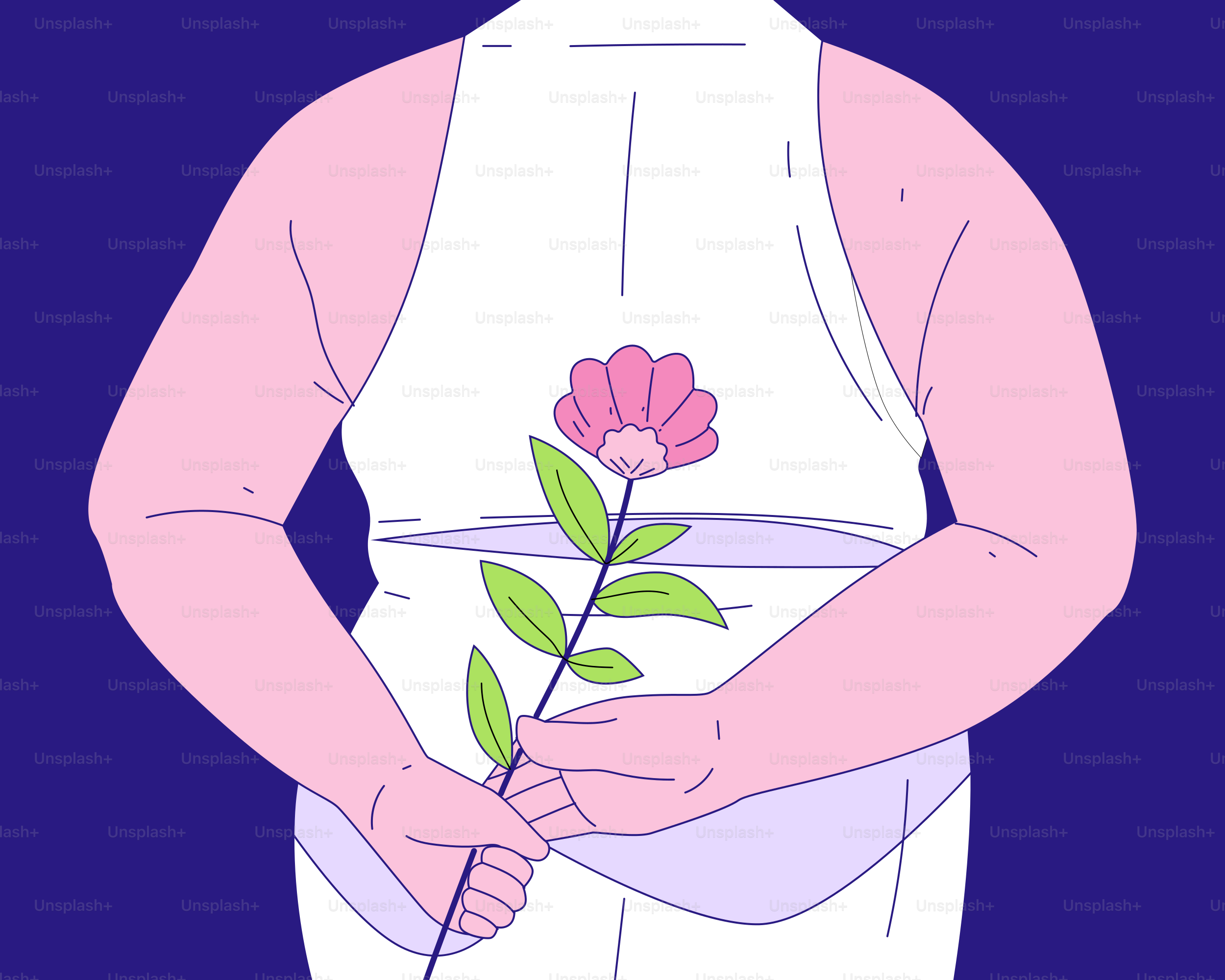 Una donna con un fiore in mano