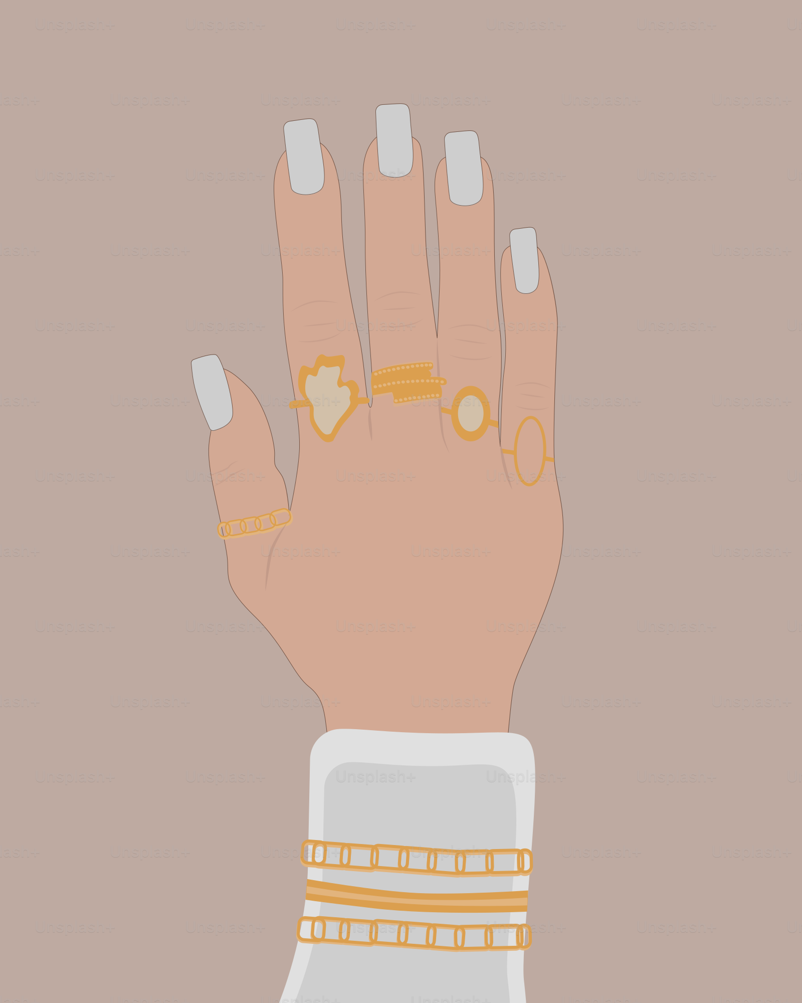 La mano de una mujer con dos anillos